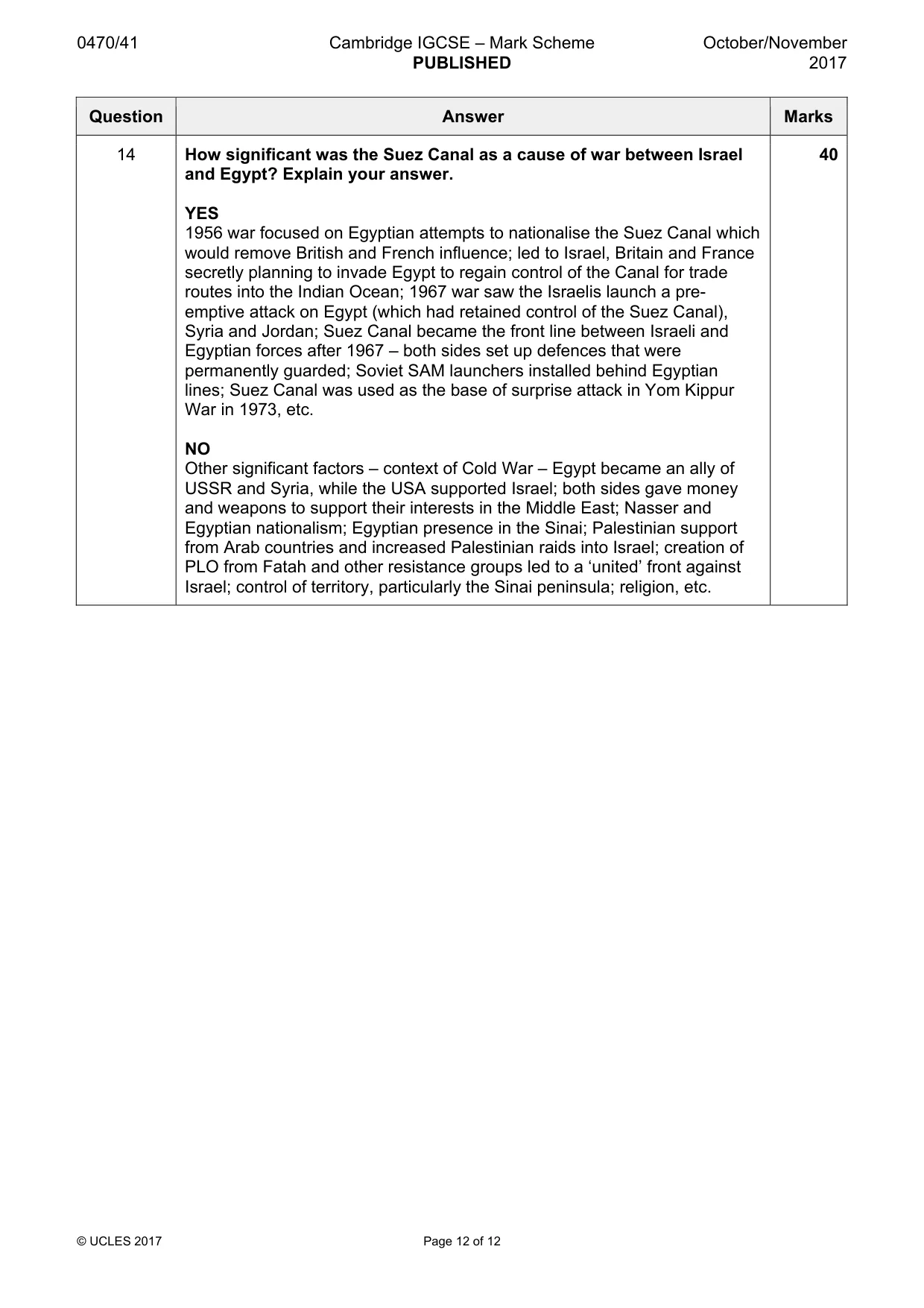 Mark scheme, page 12 of 12