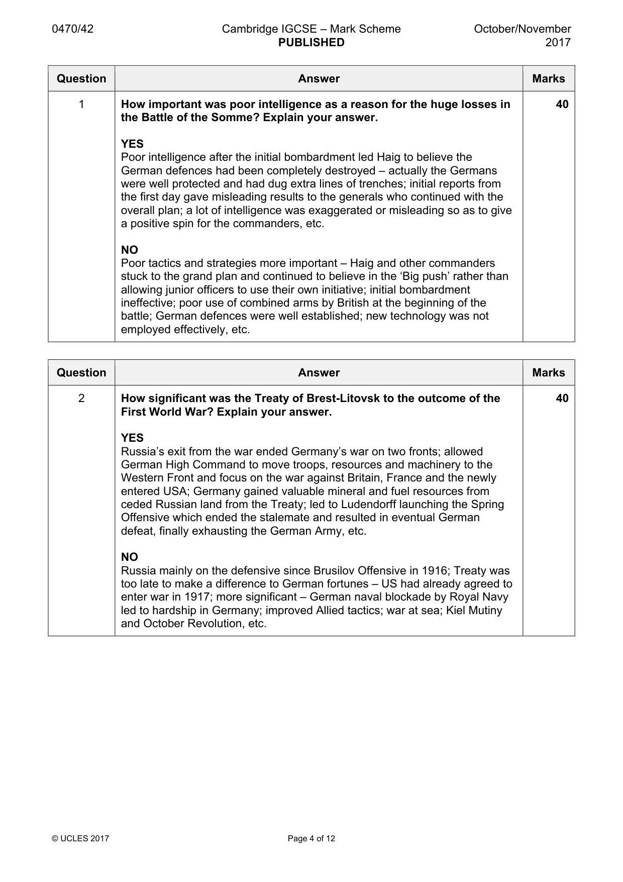 Mark scheme, page 4 of 12