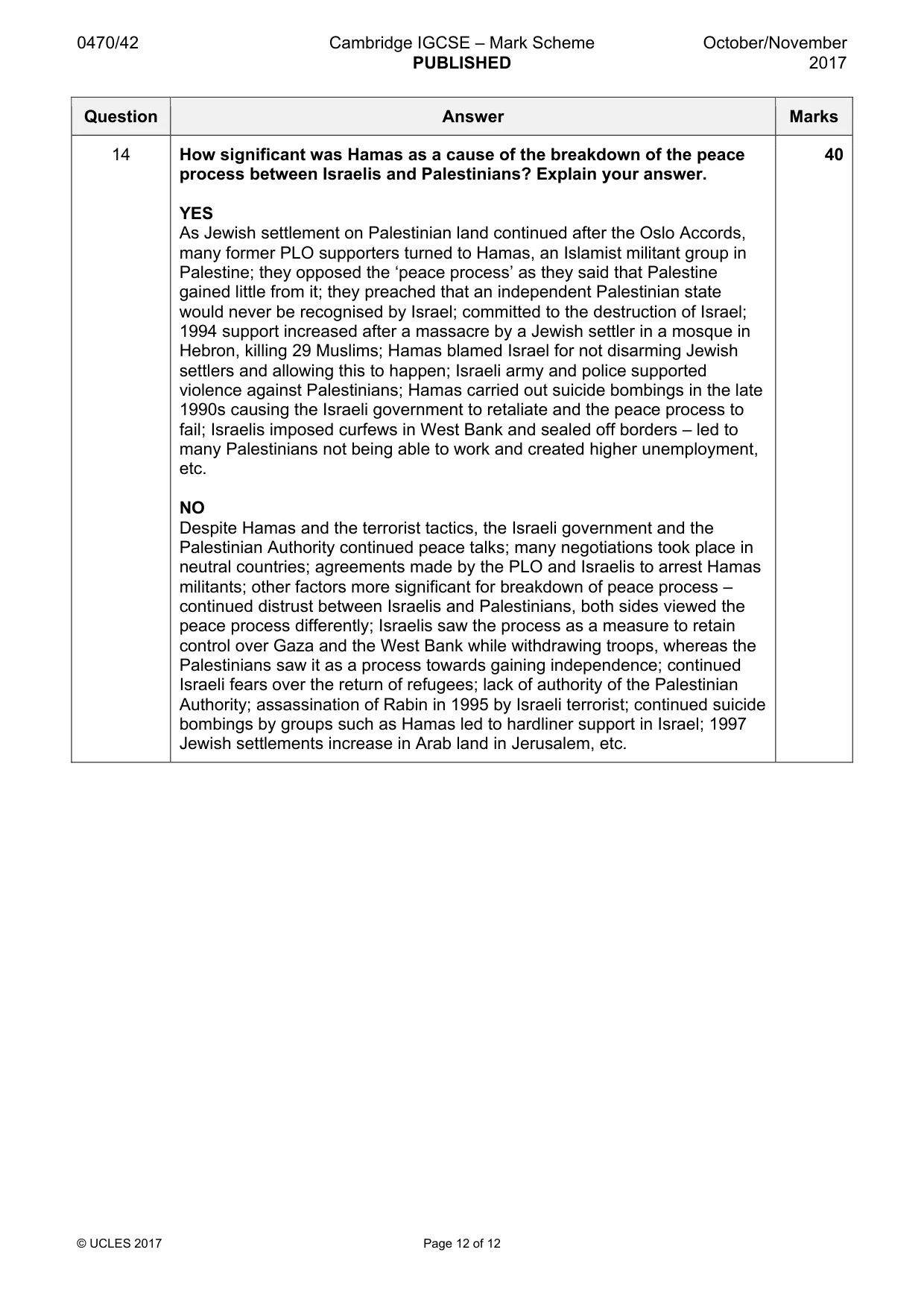Mark scheme, page 12 of 12