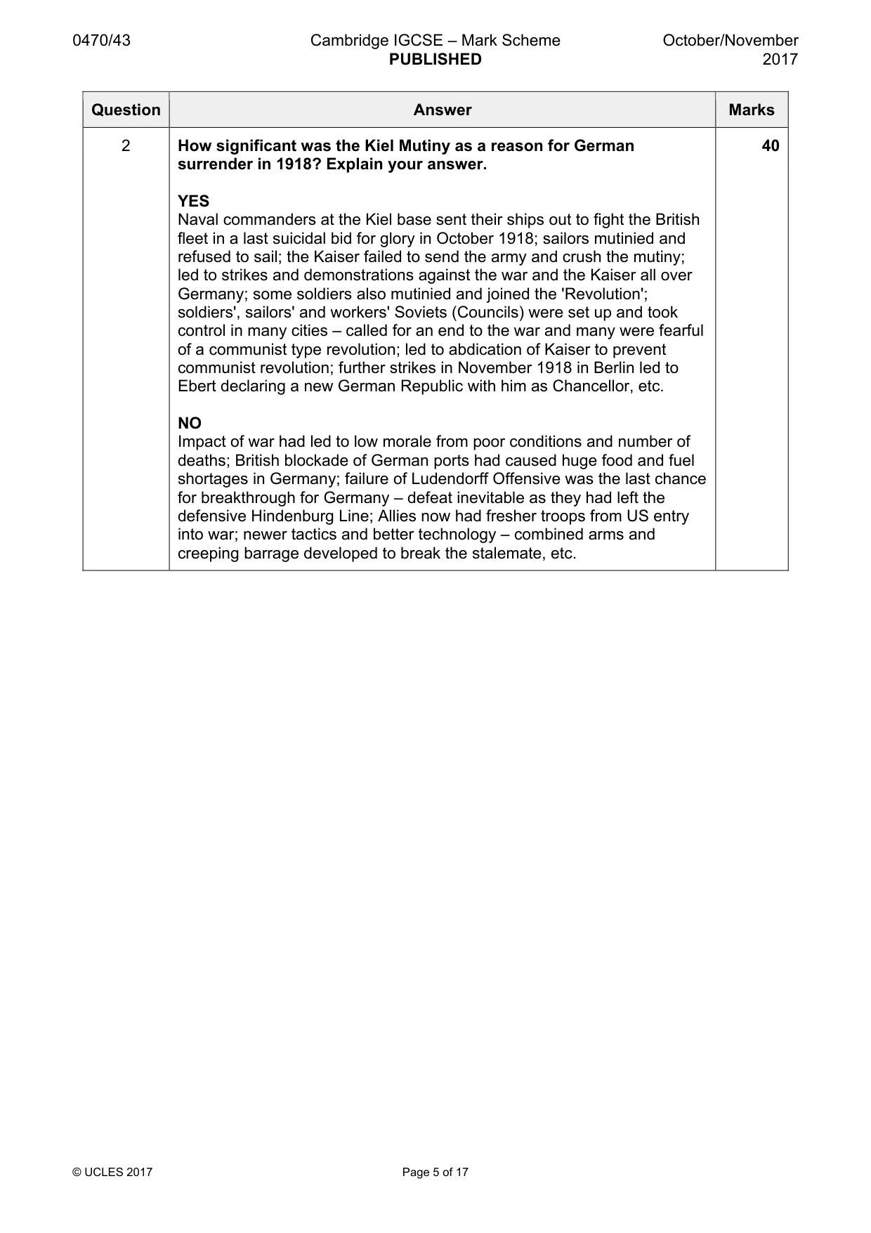 Mark scheme, page 5 of 17