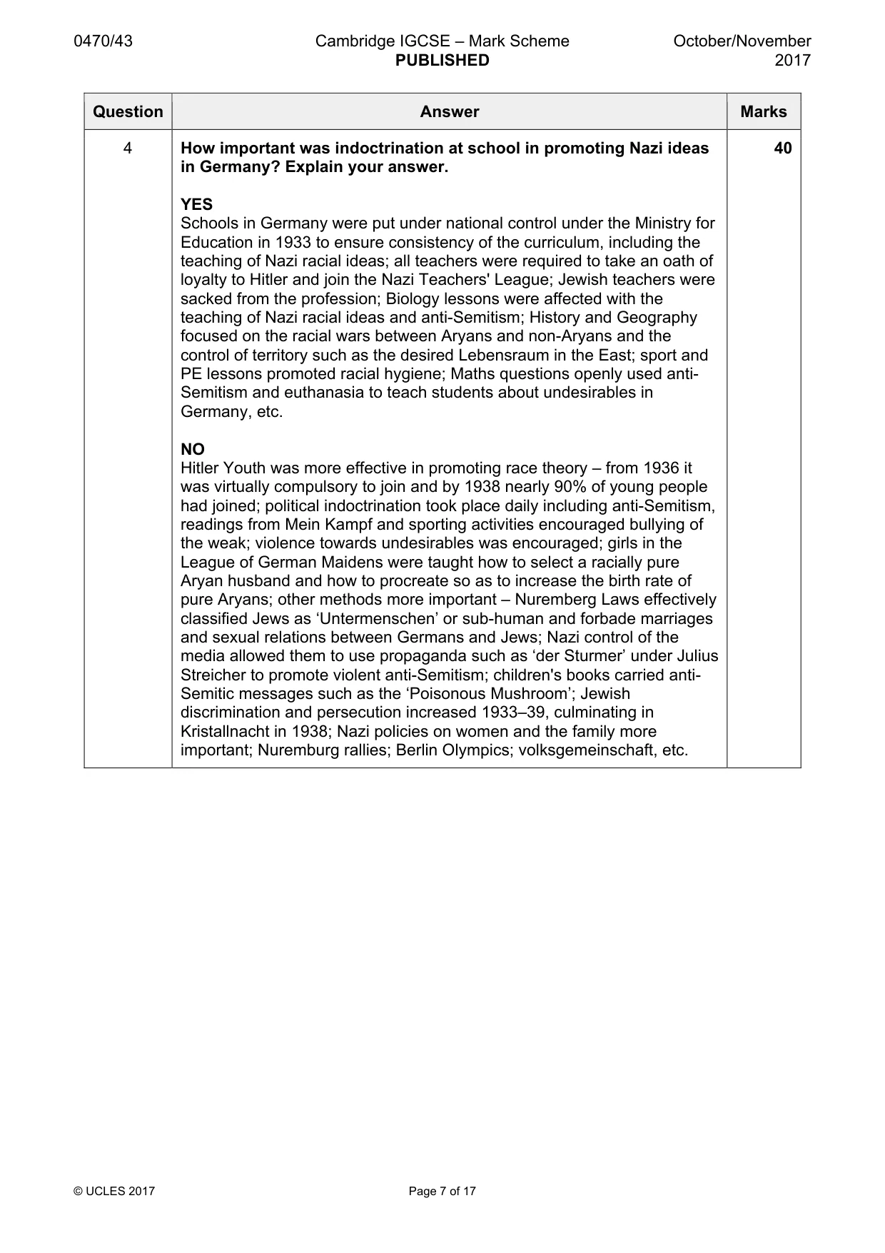 Mark scheme, page 7 of 17