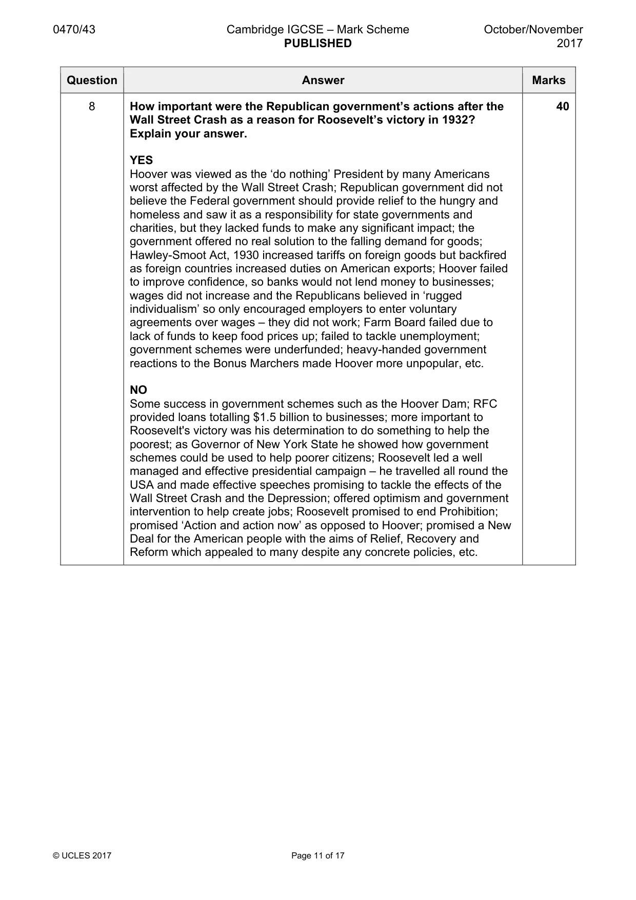 Mark scheme, page 11 of 17