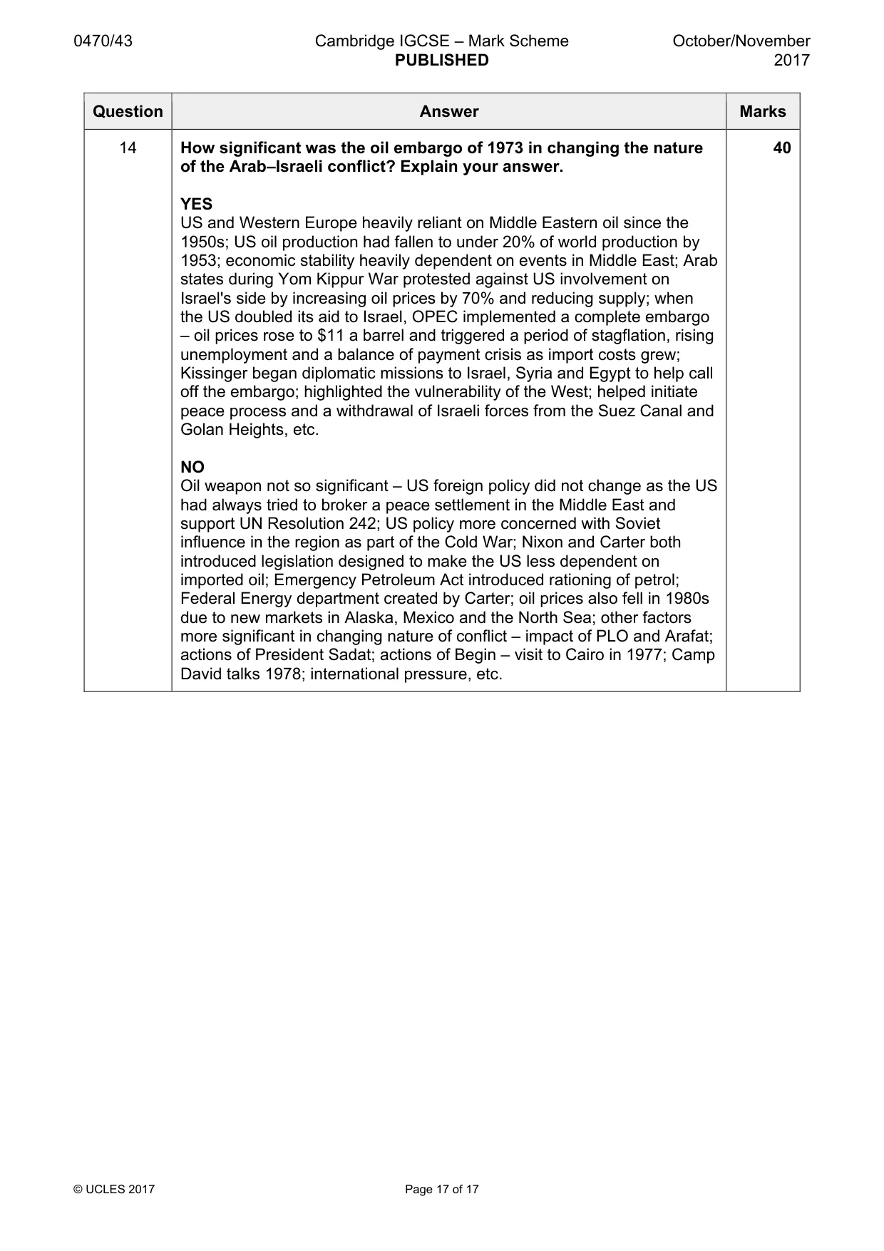 Mark scheme, page 17 of 17