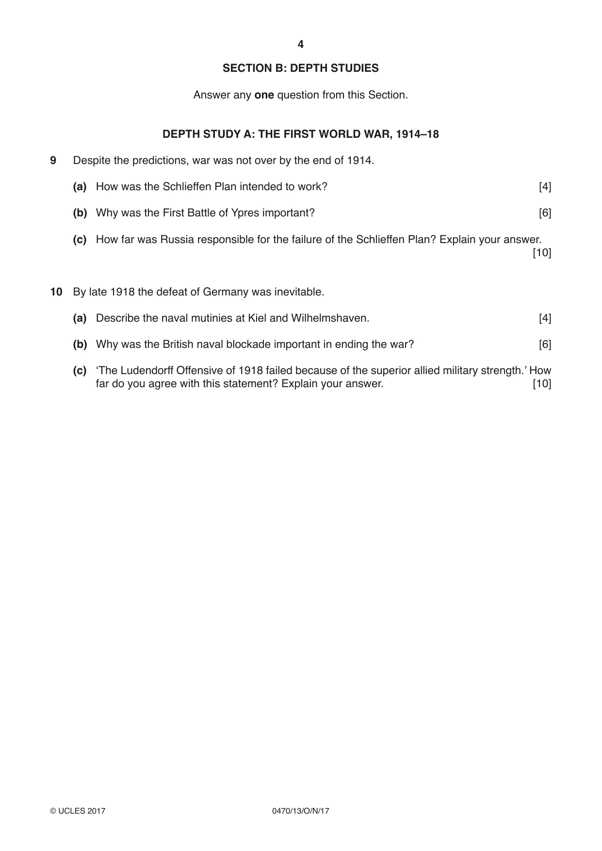Cambridge IGCSE History 0470 2017 Oct/Nov Paper 1 · Variant 3 question paper, page 4 of 12
