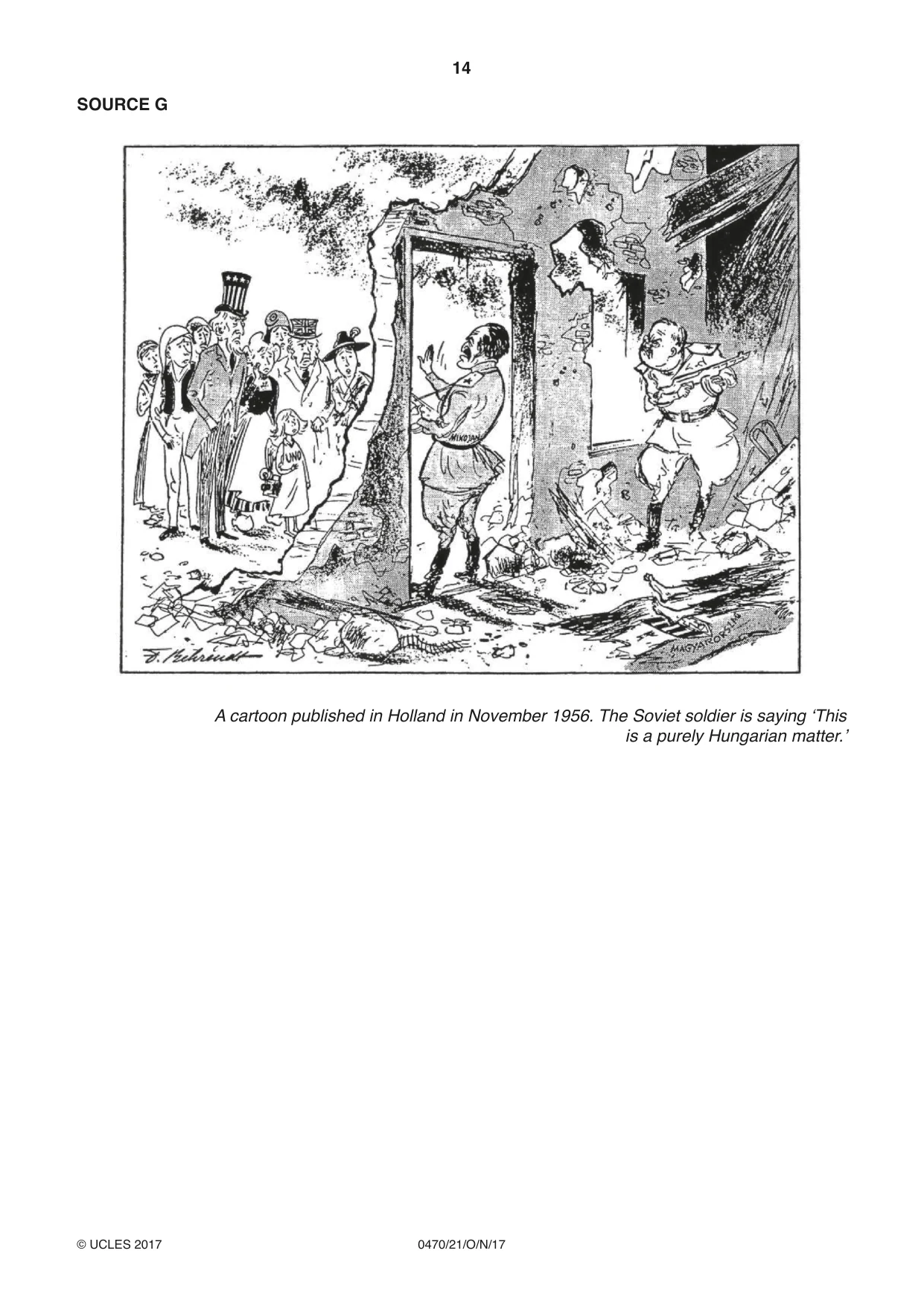 Cambridge IGCSE History 0470 2017 Oct/Nov Paper 2 · Variant 1 question paper, page 14 of 16