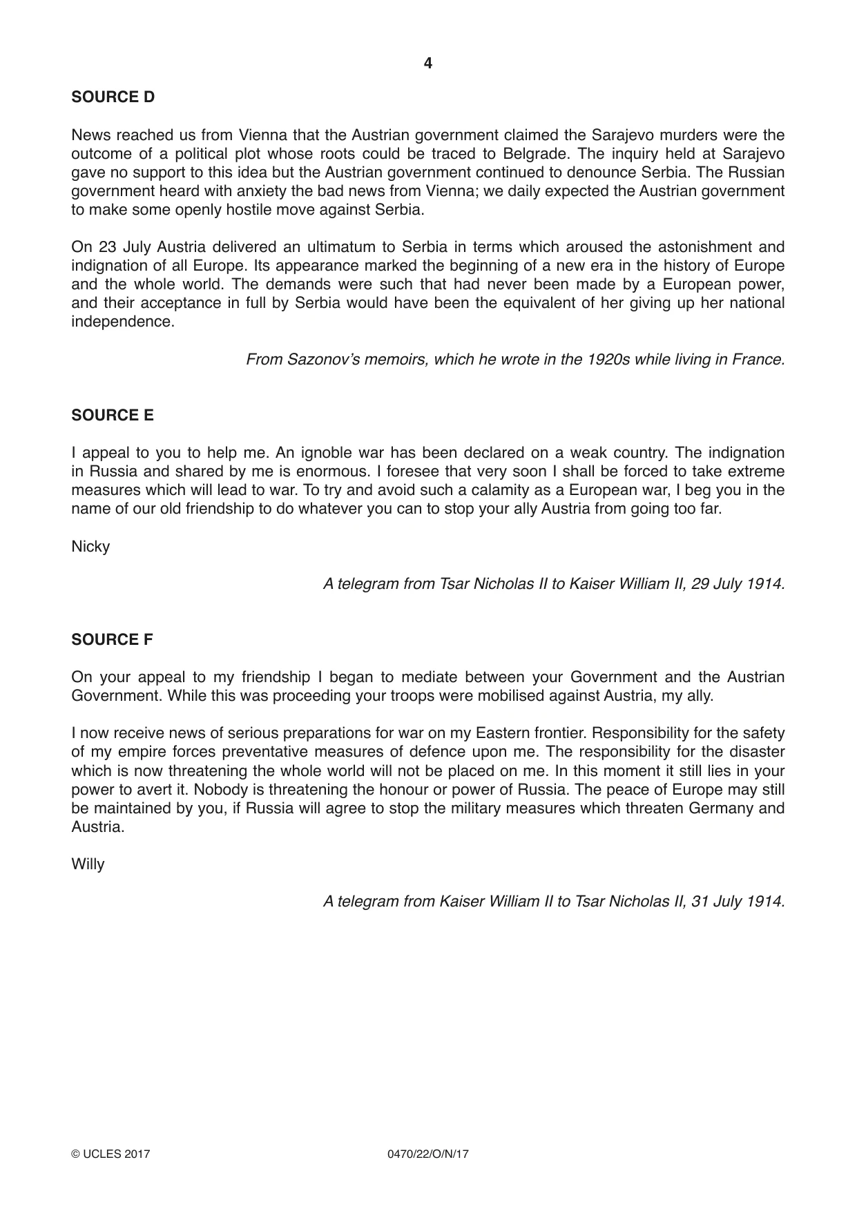 Cambridge IGCSE History 0470 2017 Oct/Nov Paper 2 · Variant 2 question paper, page 4 of 16