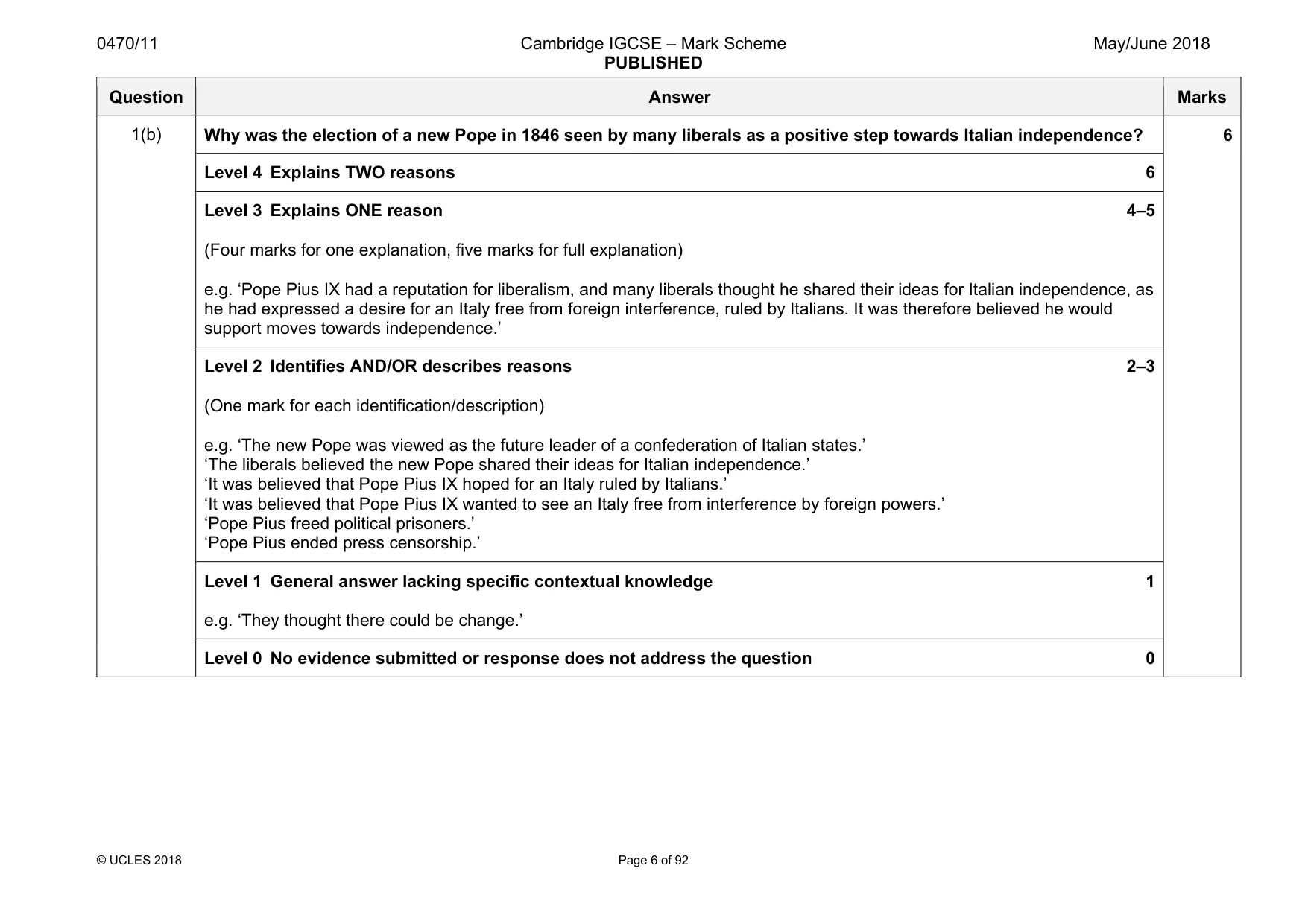 Mark scheme, page 6 of 92