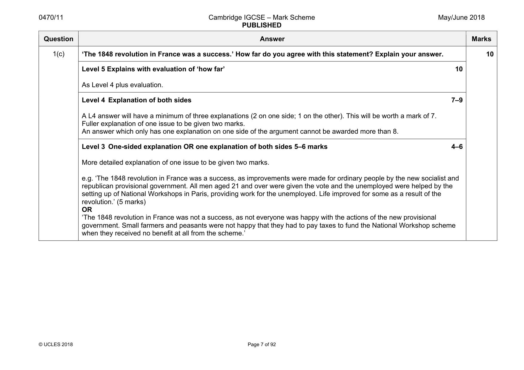 Mark scheme, page 7 of 92
