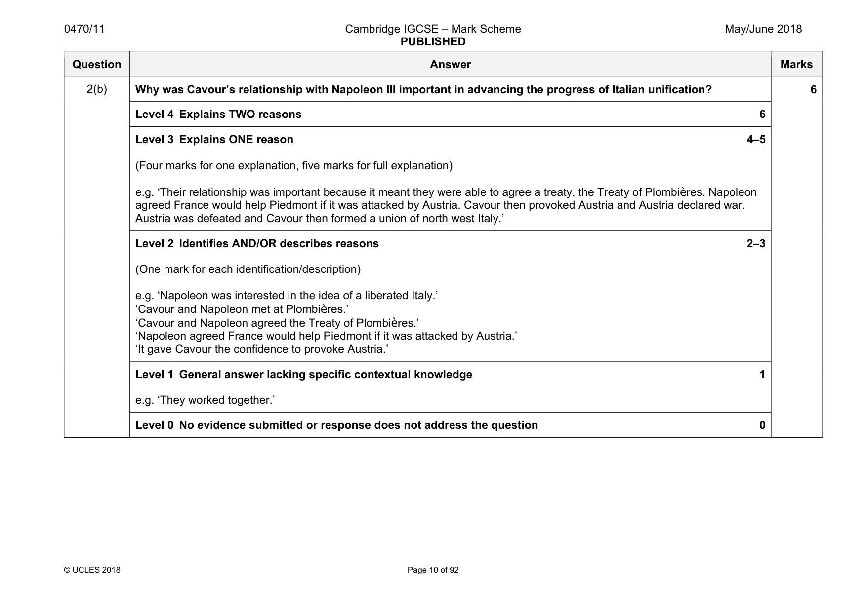 Mark scheme, page 10 of 92