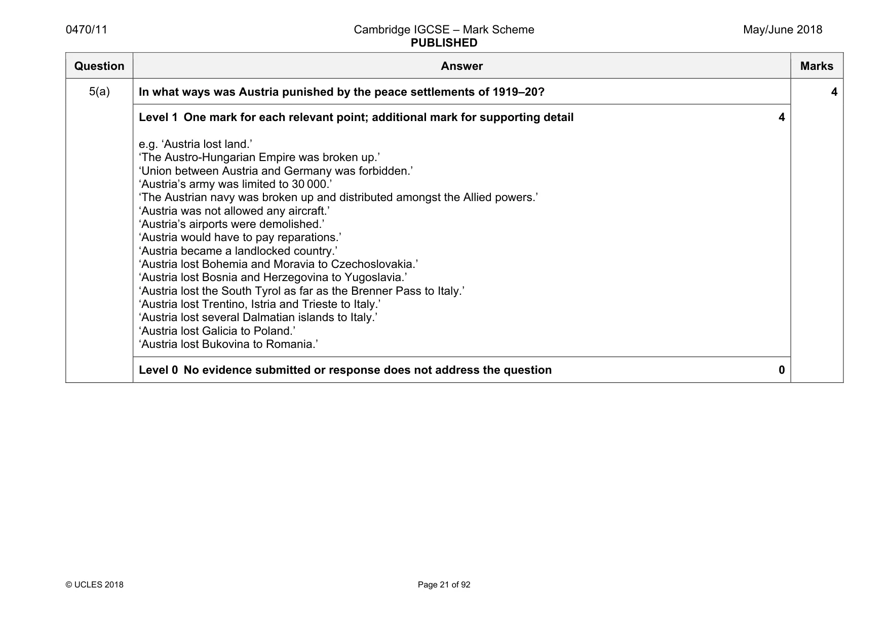 Mark scheme, page 21 of 92