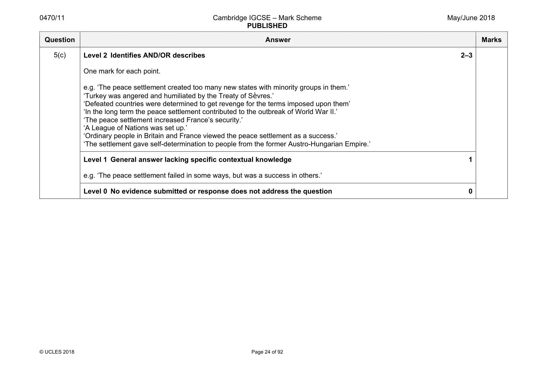 Mark scheme, page 24 of 92