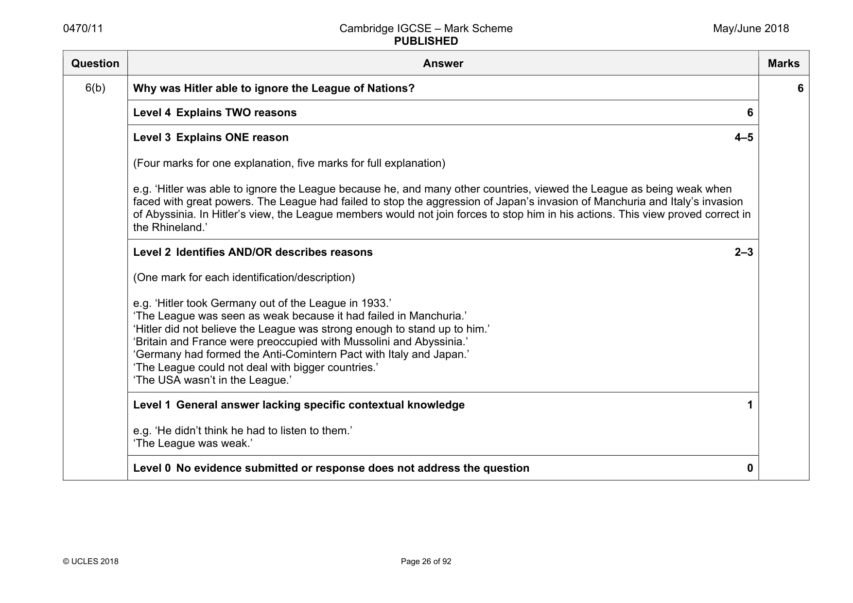 Mark scheme, page 26 of 92