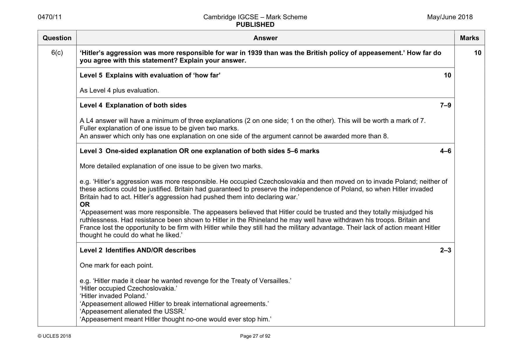 Mark scheme, page 27 of 92