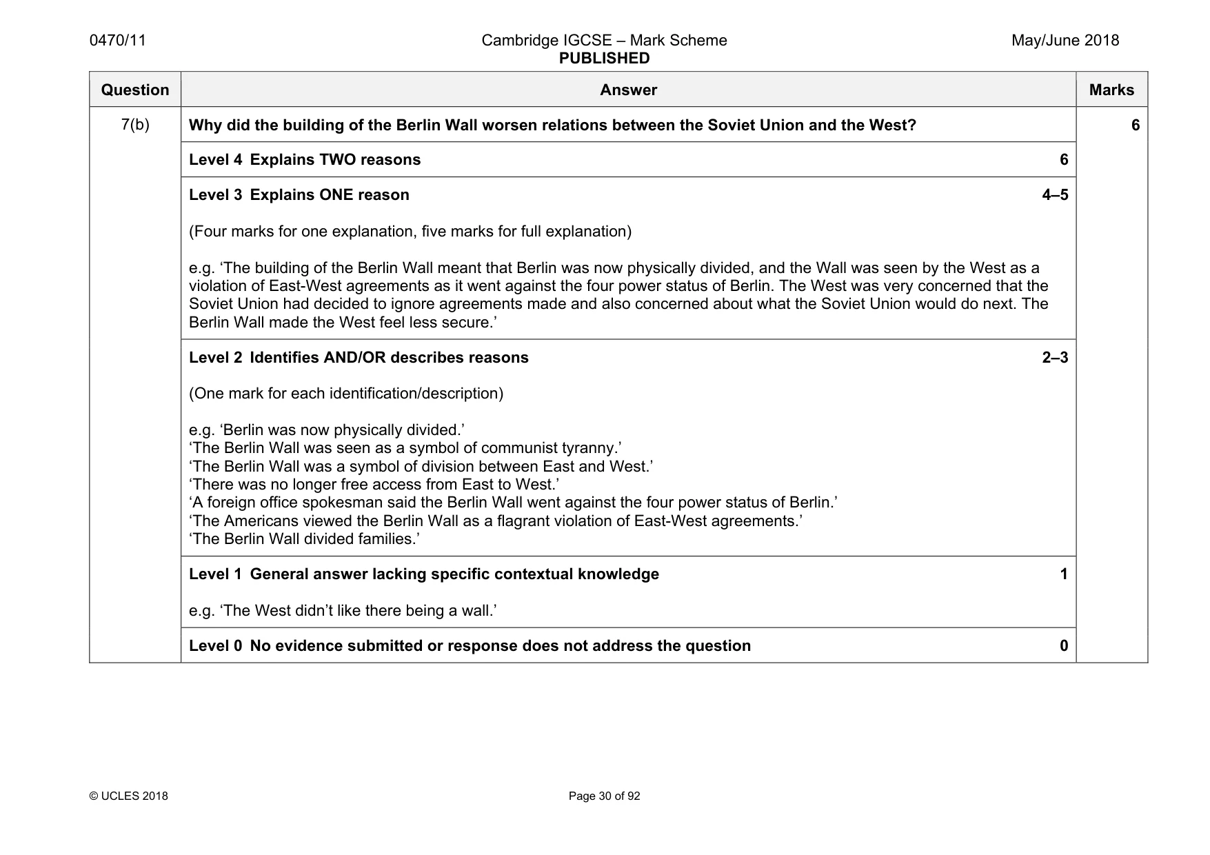 Mark scheme, page 30 of 92