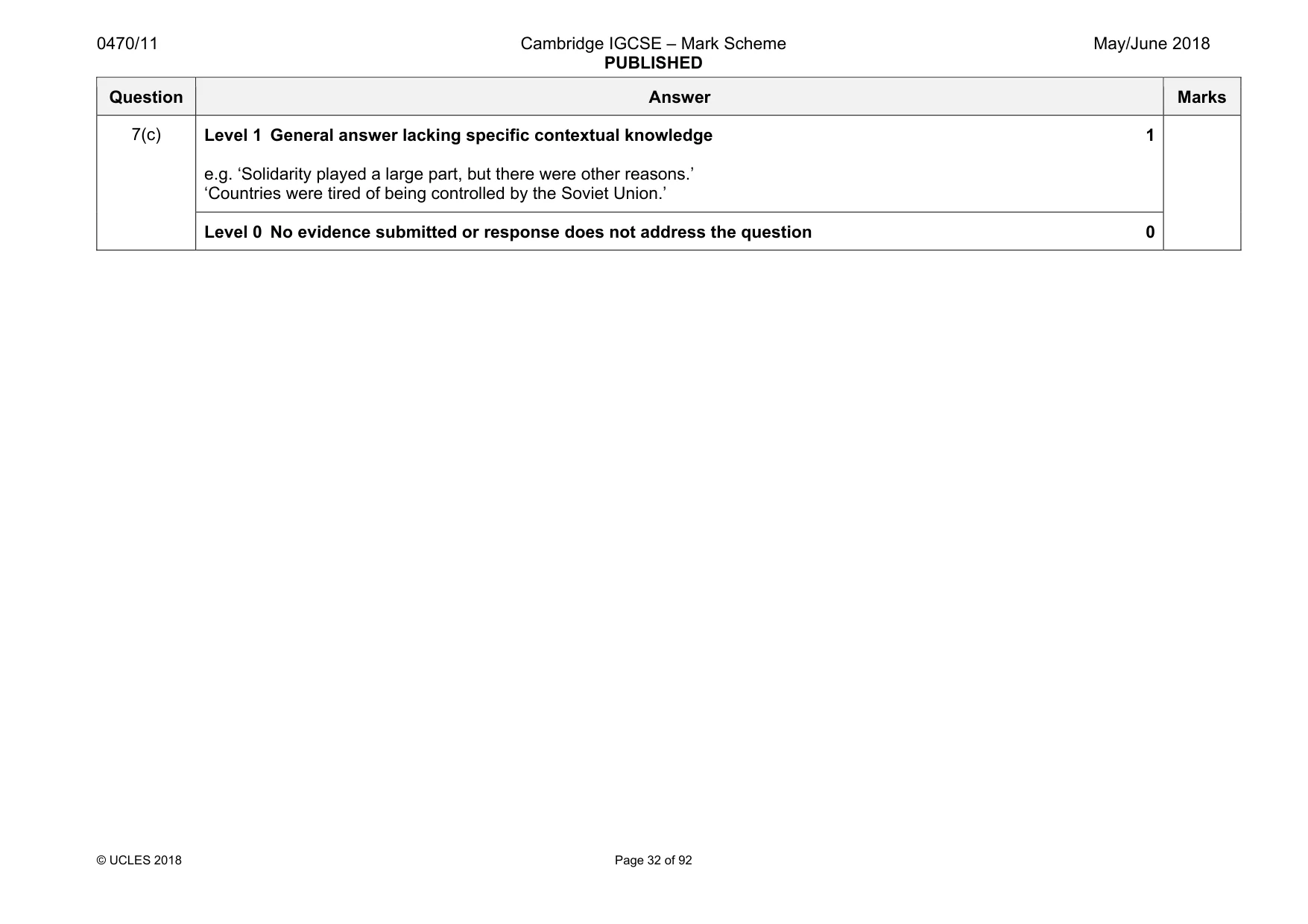 Mark scheme, page 32 of 92