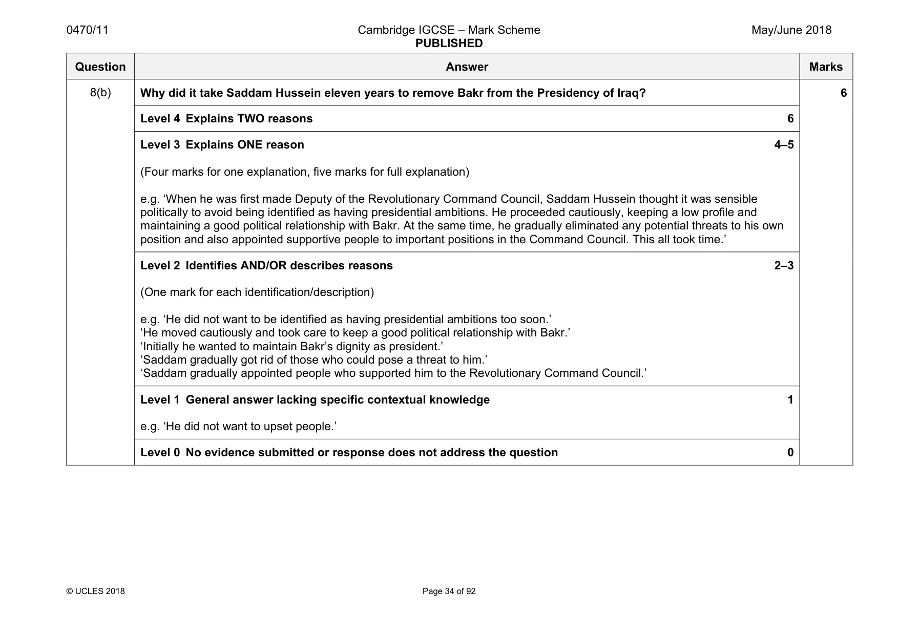 Mark scheme, page 34 of 92