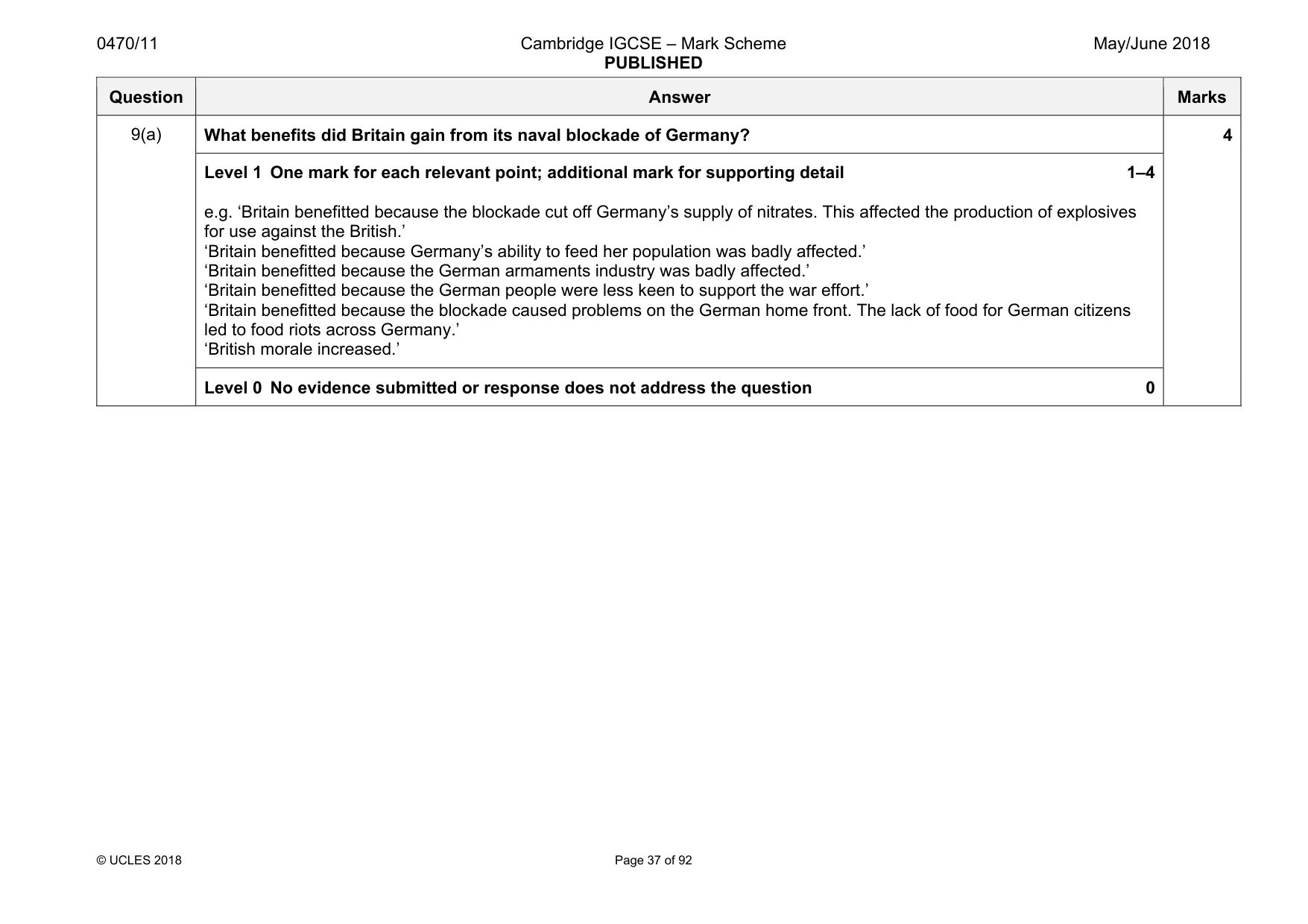 Mark scheme, page 37 of 92