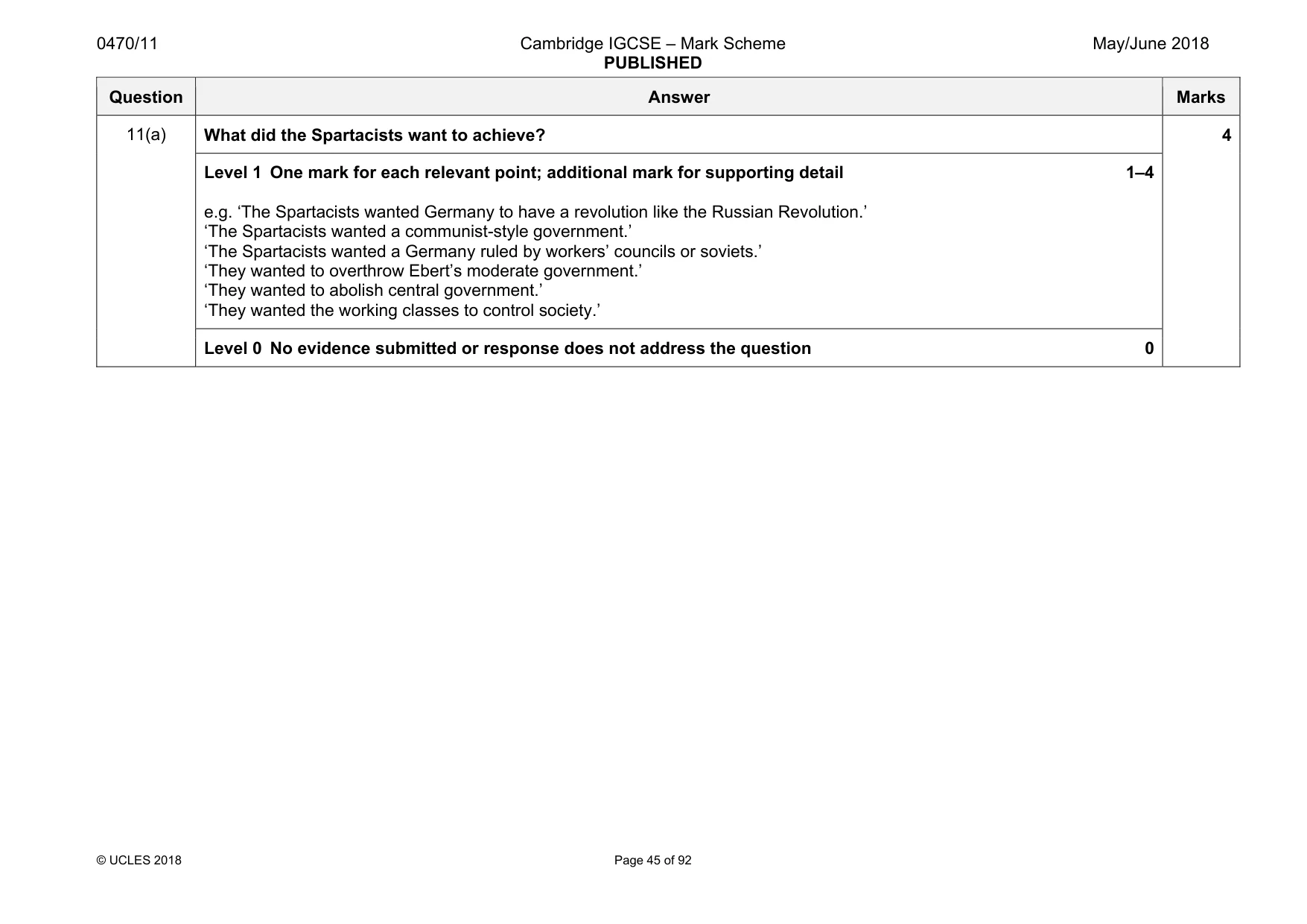Mark scheme, page 45 of 92