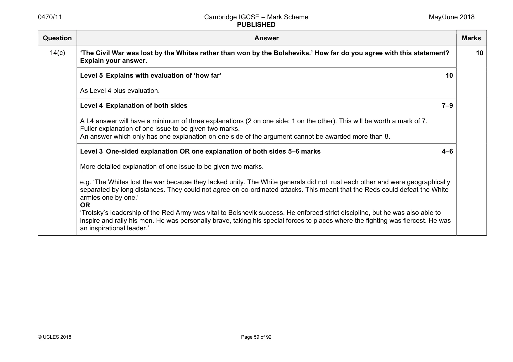 Mark scheme, page 59 of 92
