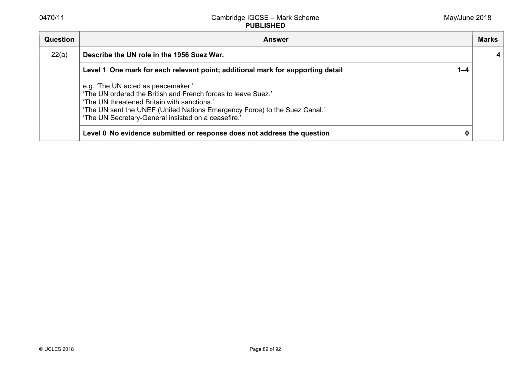 Mark scheme, page 89 of 92