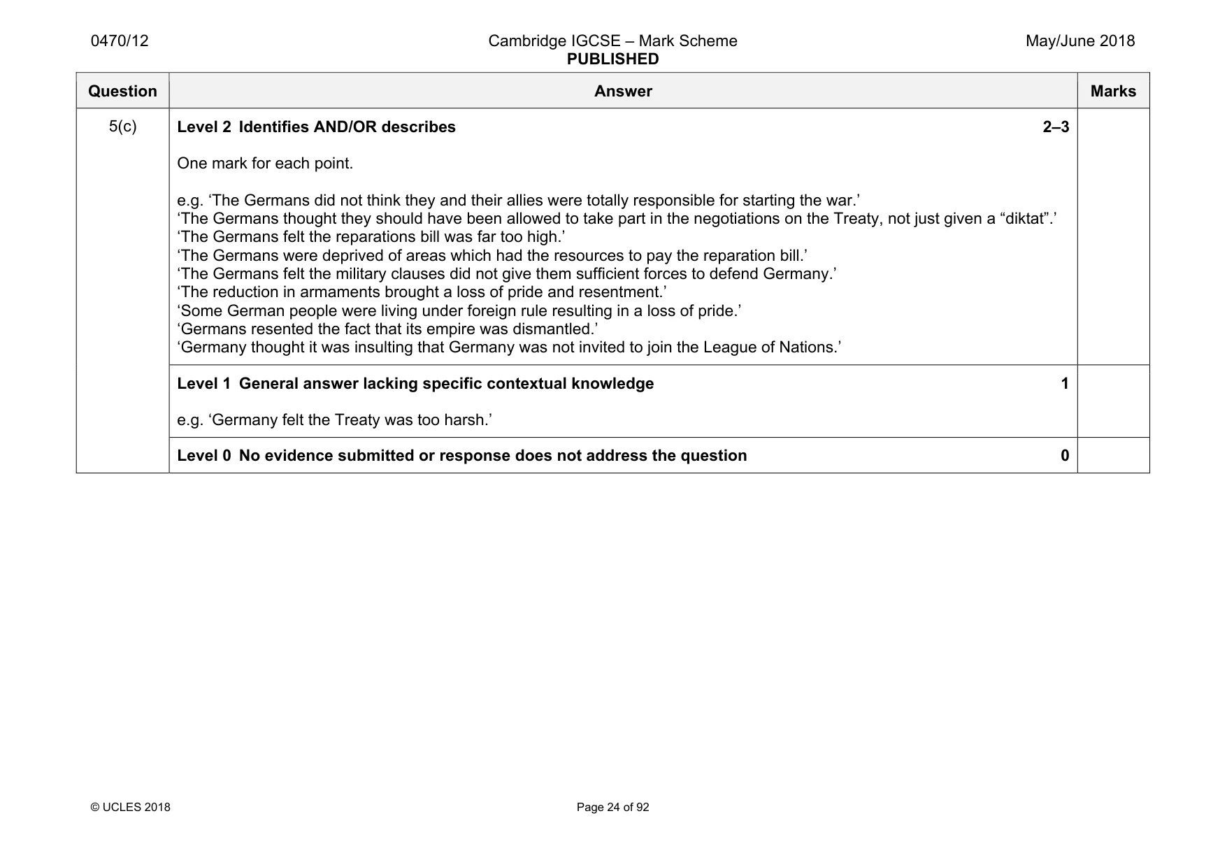 Mark scheme, page 24 of 92