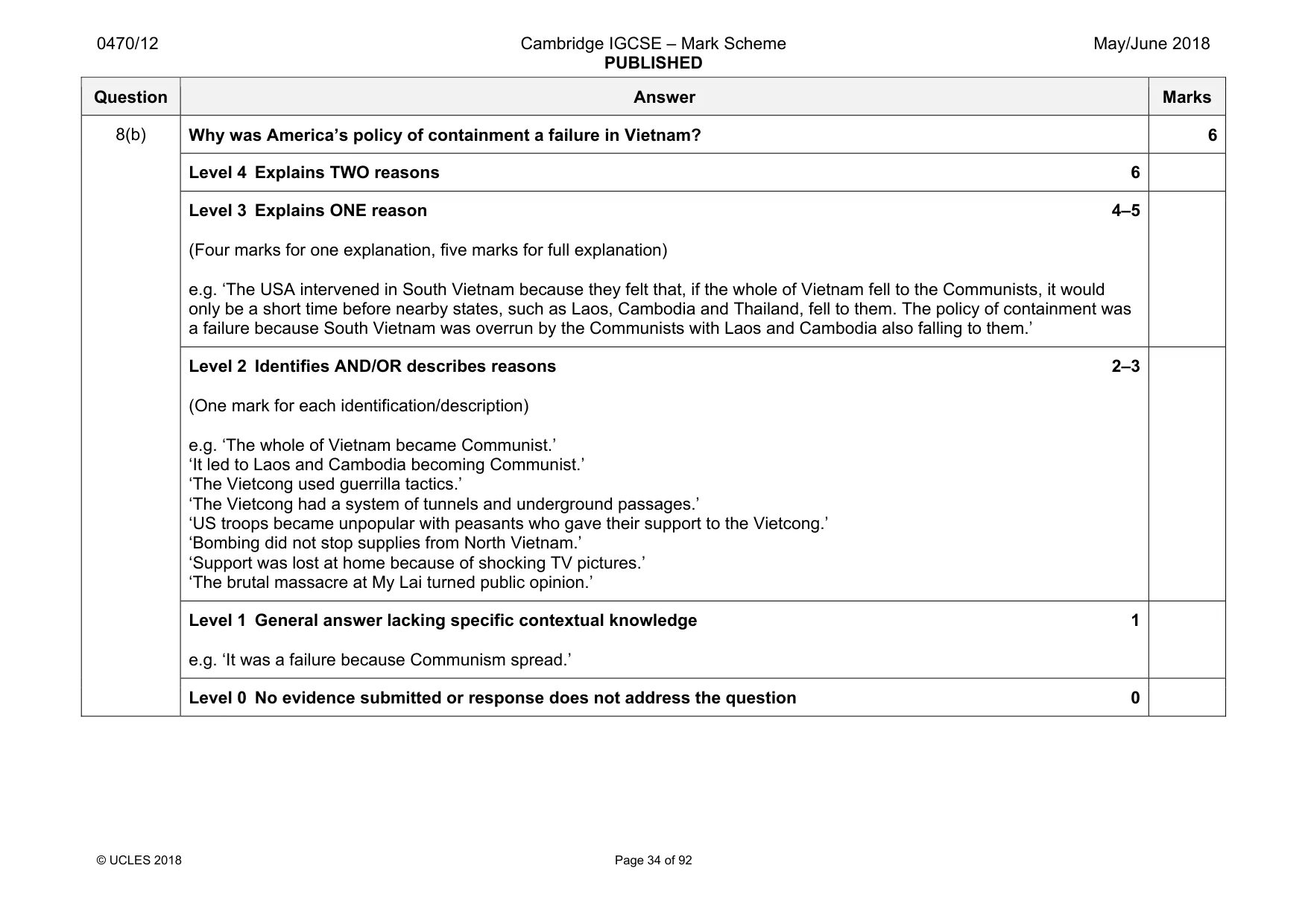Mark scheme, page 34 of 92