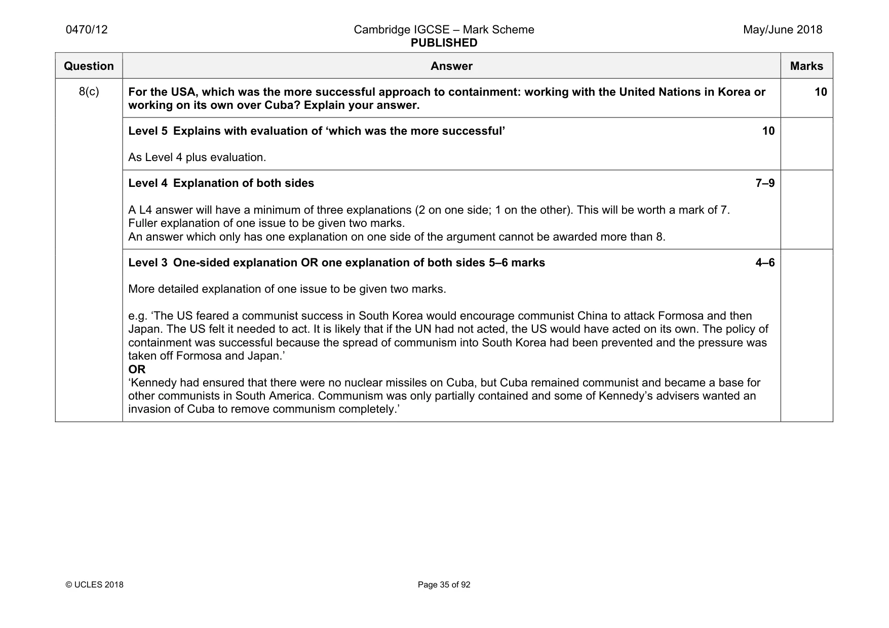 Mark scheme, page 35 of 92