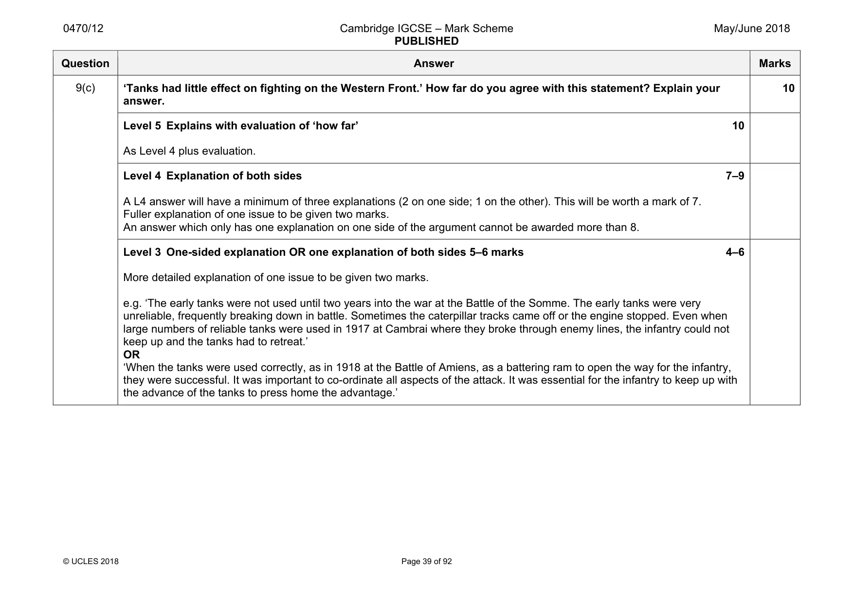 Mark scheme, page 39 of 92