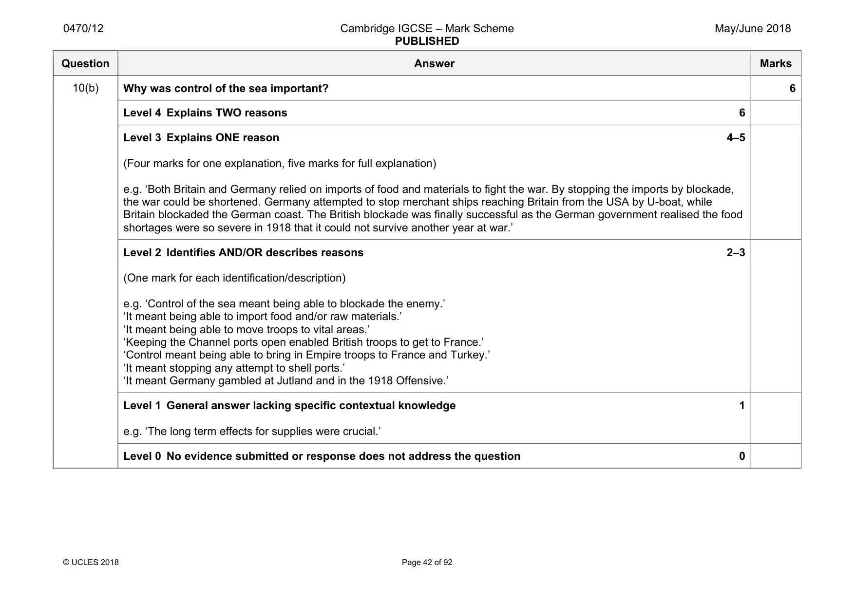 Mark scheme, page 42 of 92