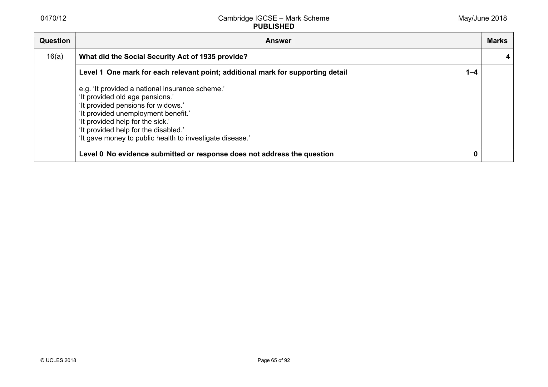 Mark scheme, page 65 of 92