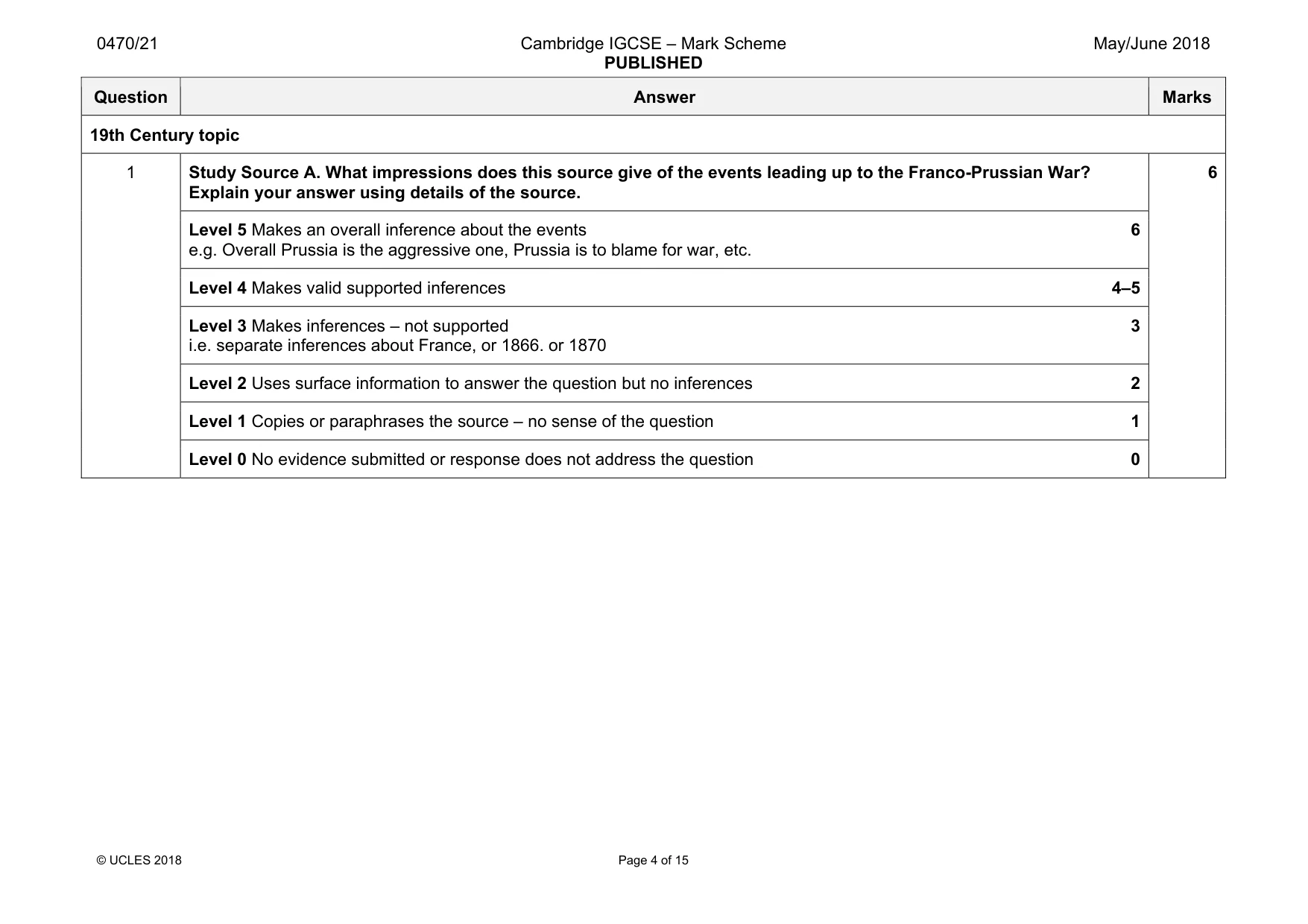Mark scheme, page 4 of 15