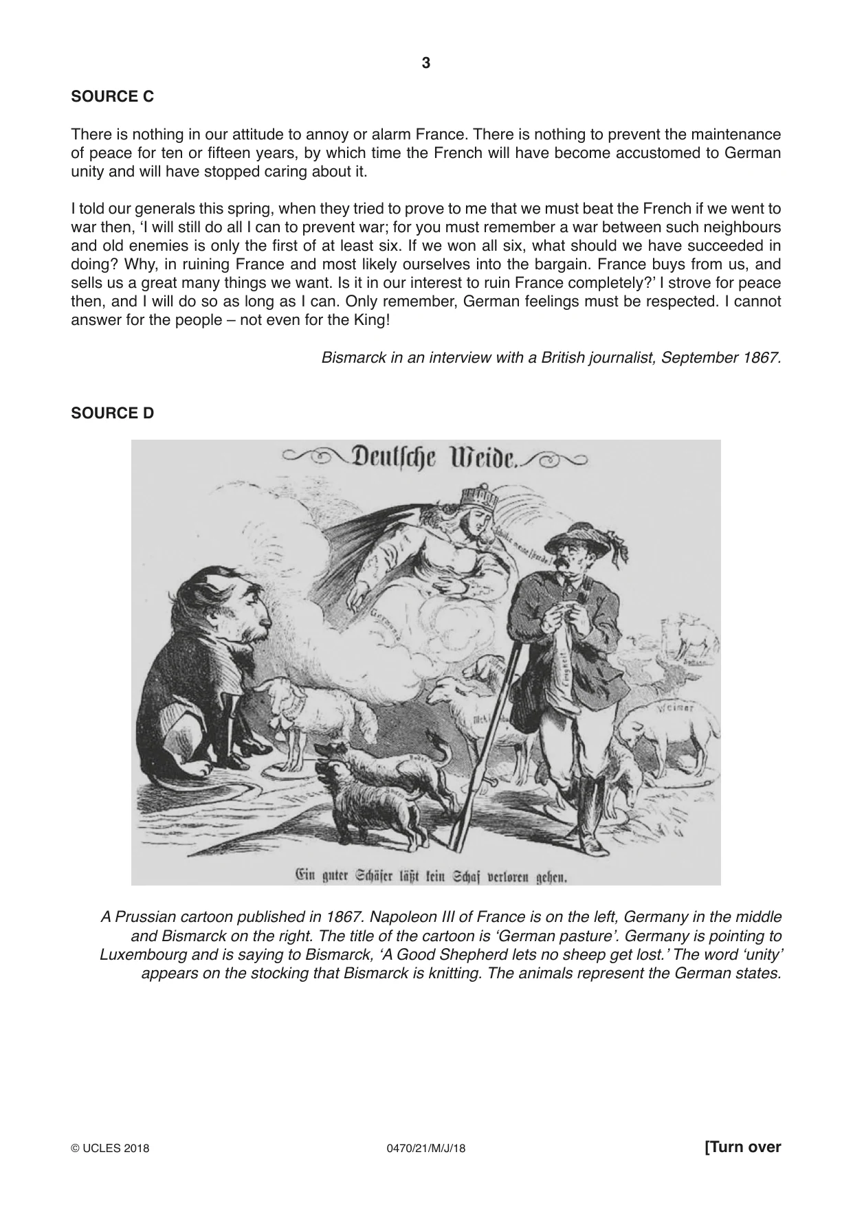 Cambridge IGCSE History 0470 2018 May/June Paper 2 · Variant 1 question paper, page 3 of 12