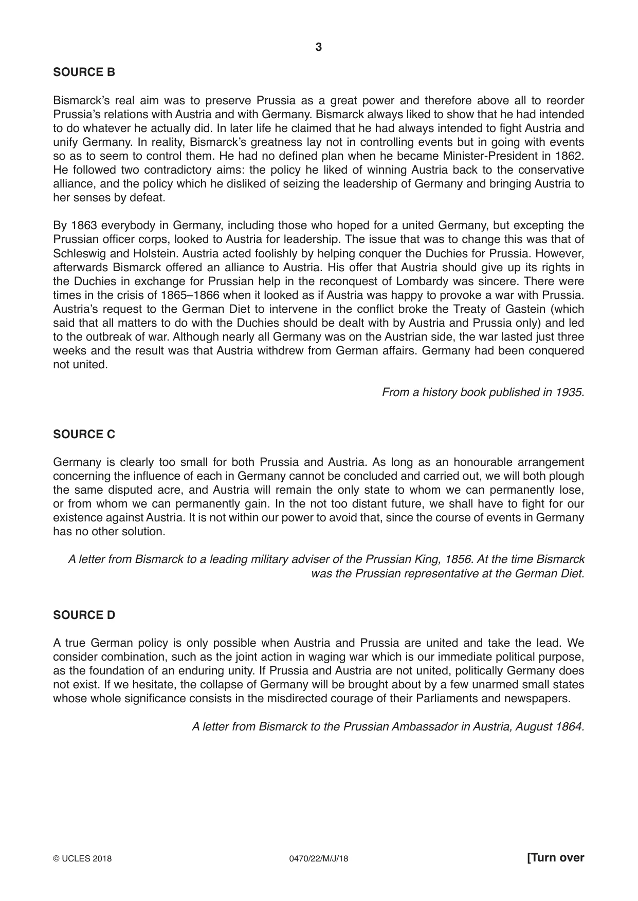 Cambridge IGCSE History 0470 2018 May/June Paper 2 · Variant 2 question paper, page 3 of 12