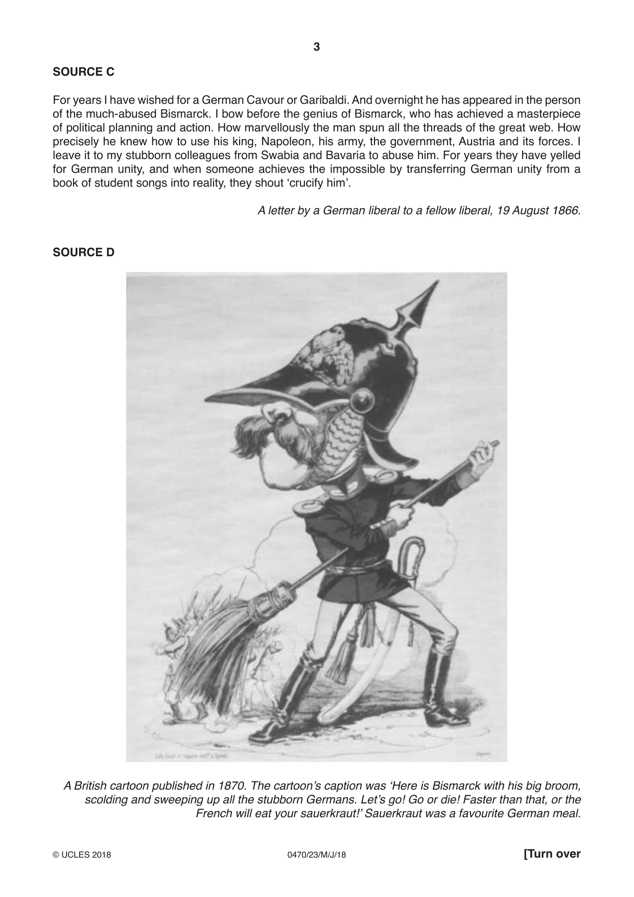 Cambridge IGCSE History 0470 2018 May/June Paper 2 · Variant 3 question paper, page 3 of 12