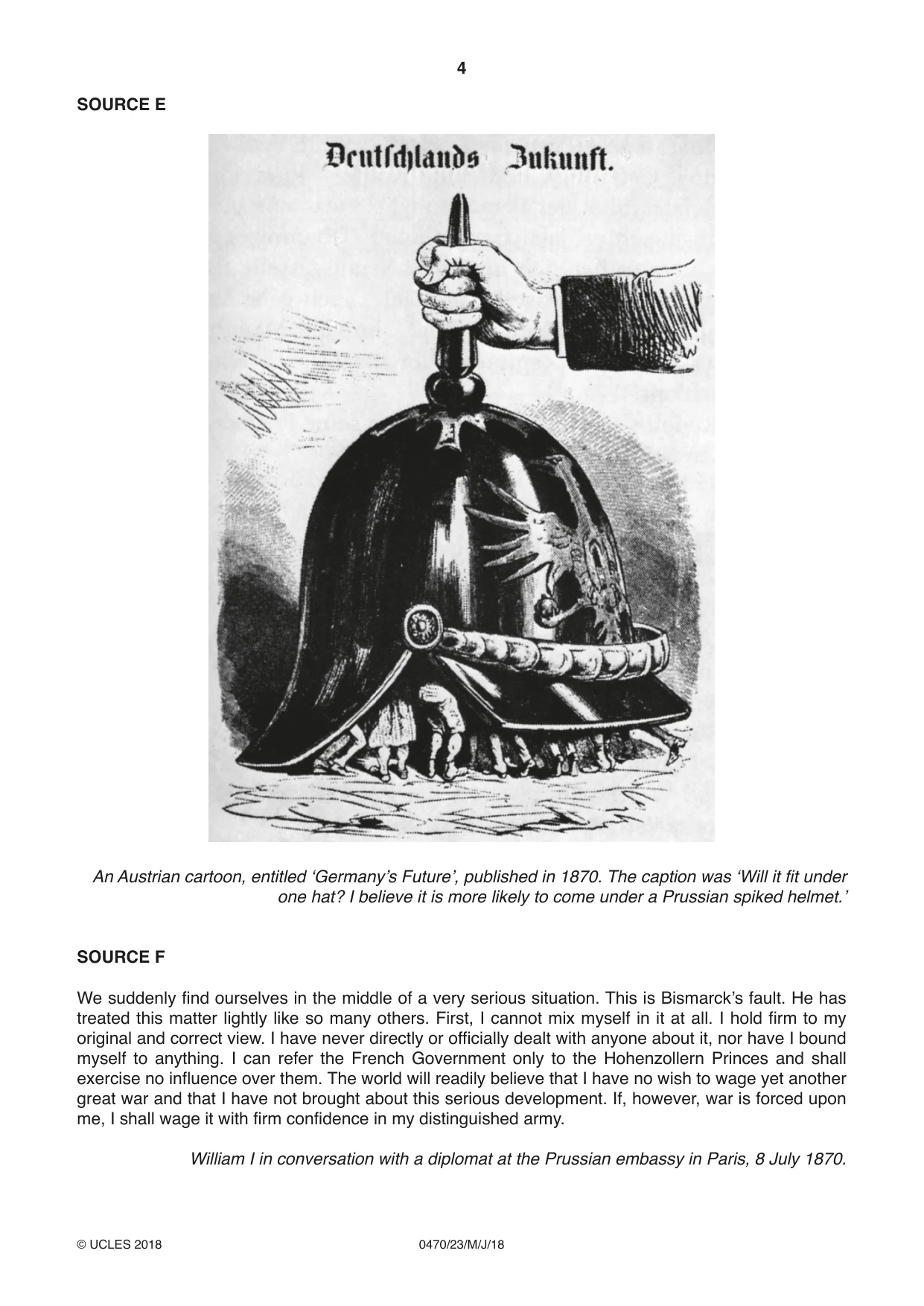 Cambridge IGCSE History 0470 2018 May/June Paper 2 · Variant 3 question paper, page 4 of 12