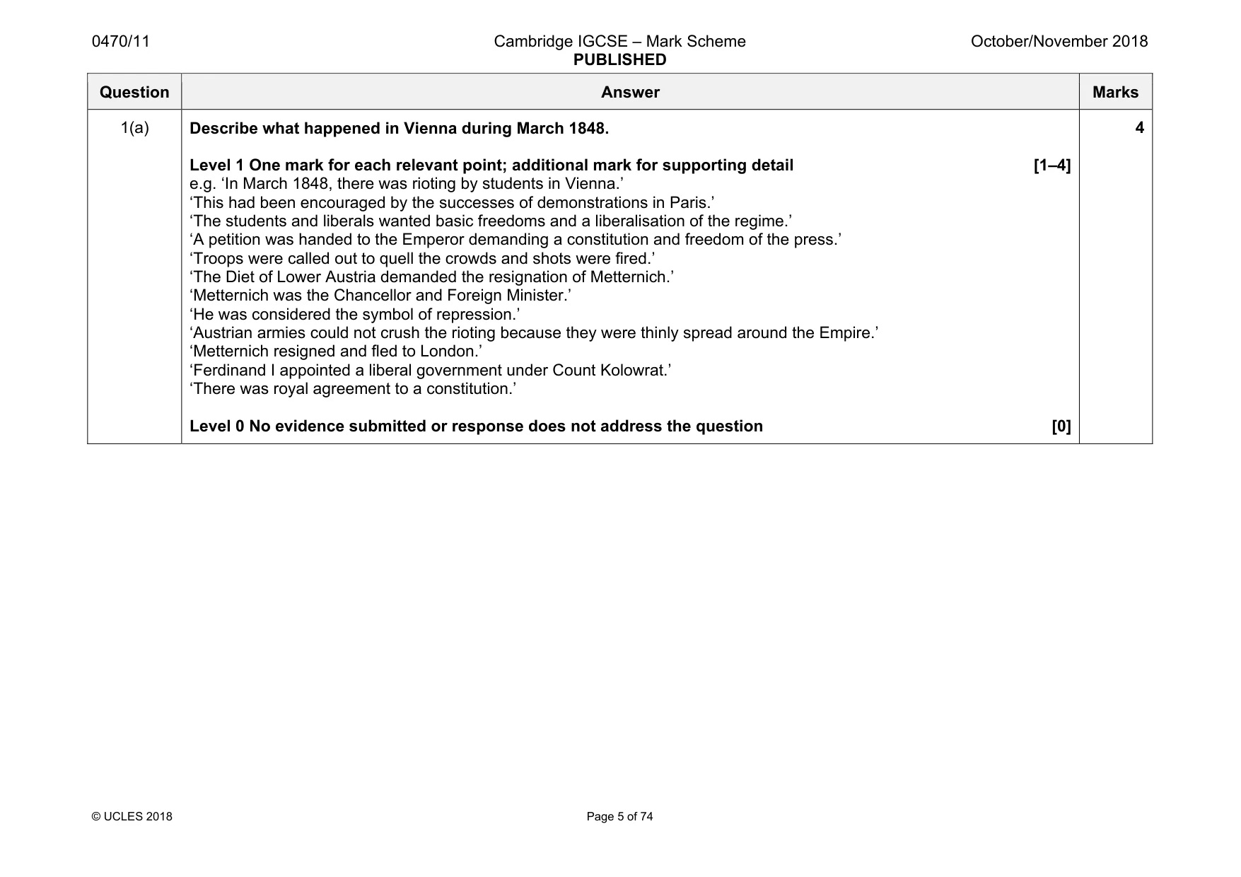 Mark scheme, page 5 of 74