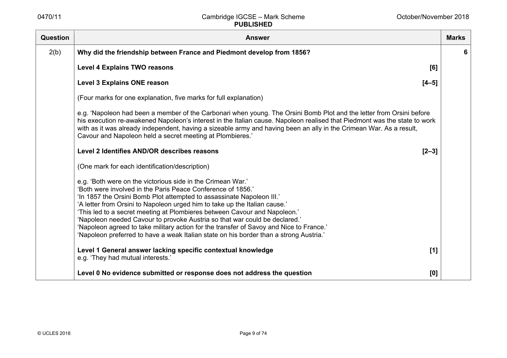 Mark scheme, page 9 of 74