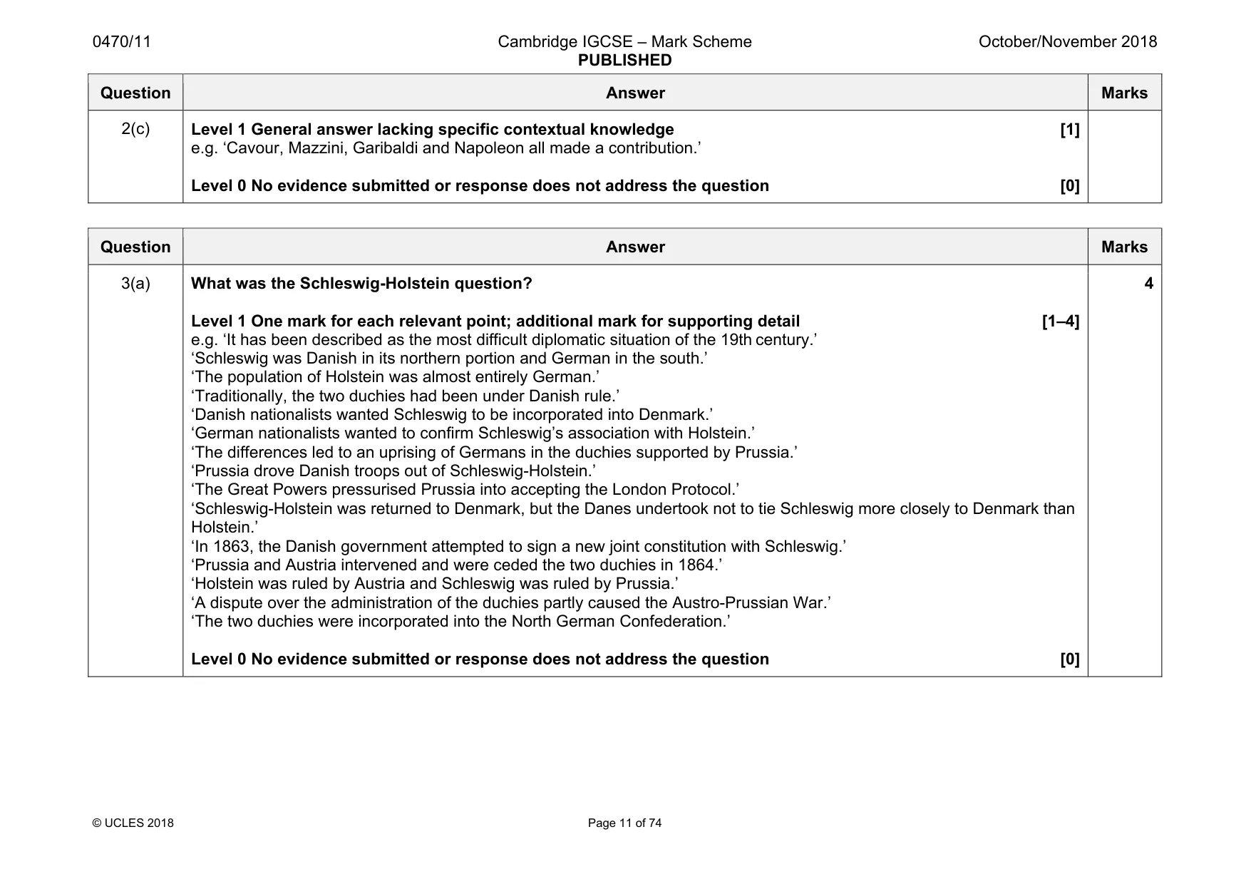 Mark scheme, page 11 of 74