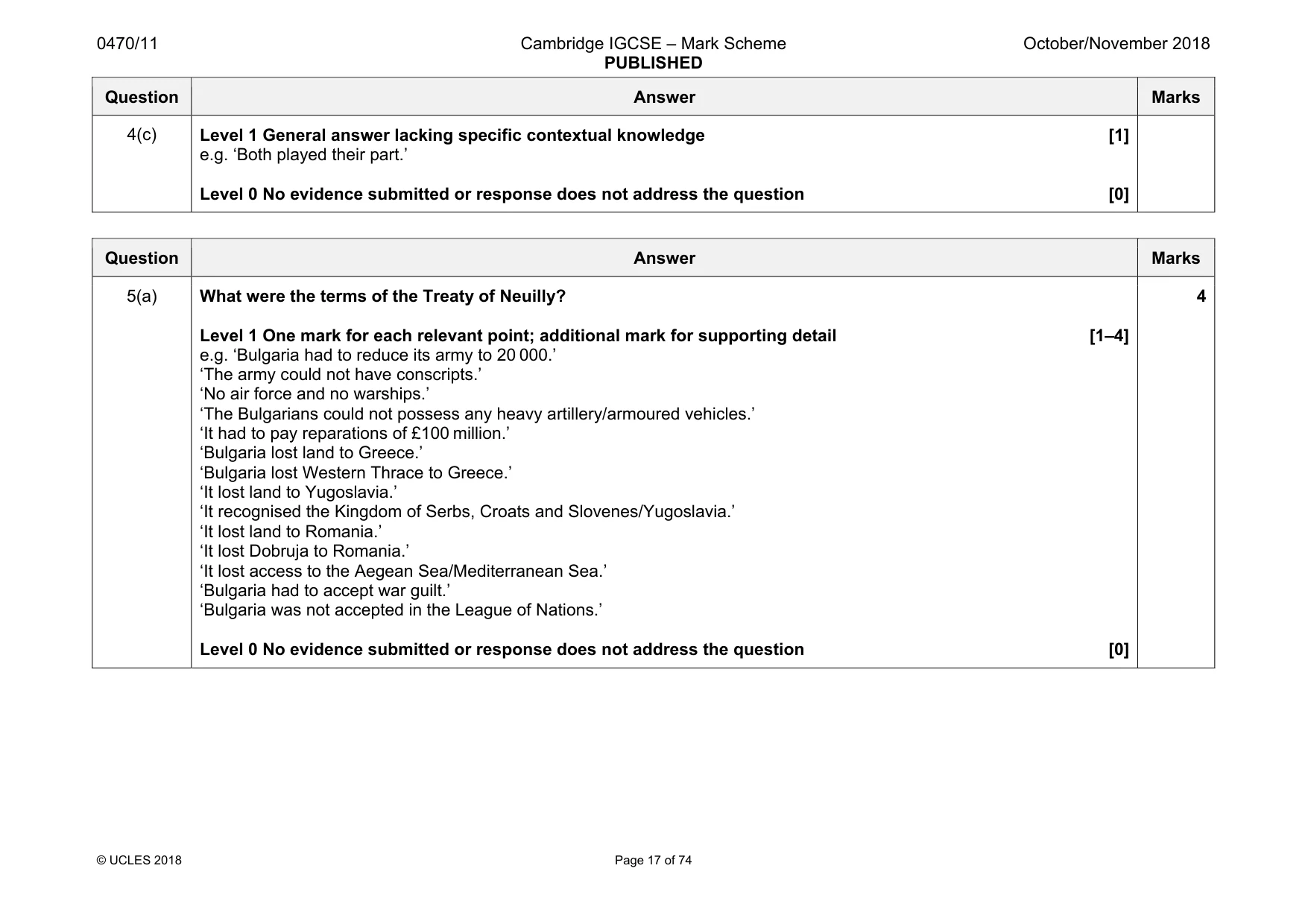 Mark scheme, page 17 of 74