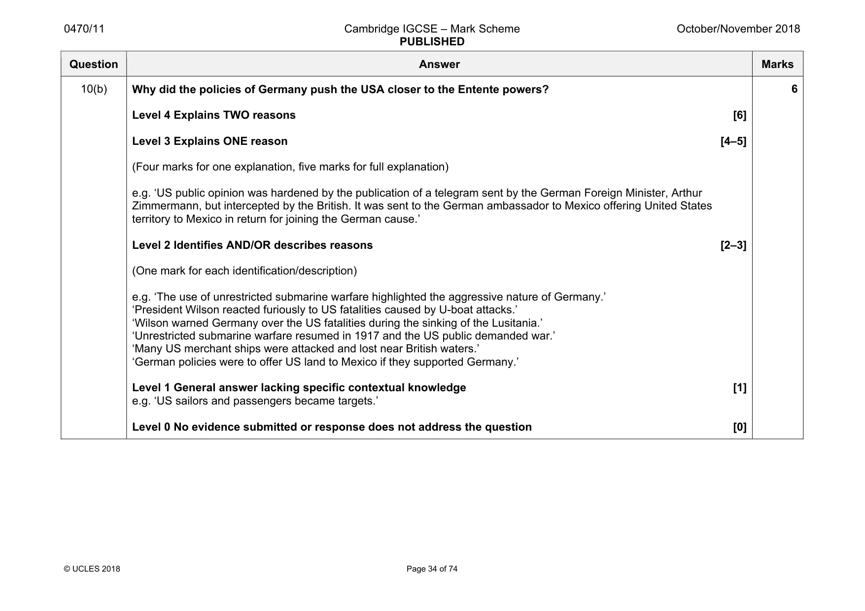 Mark scheme, page 34 of 74