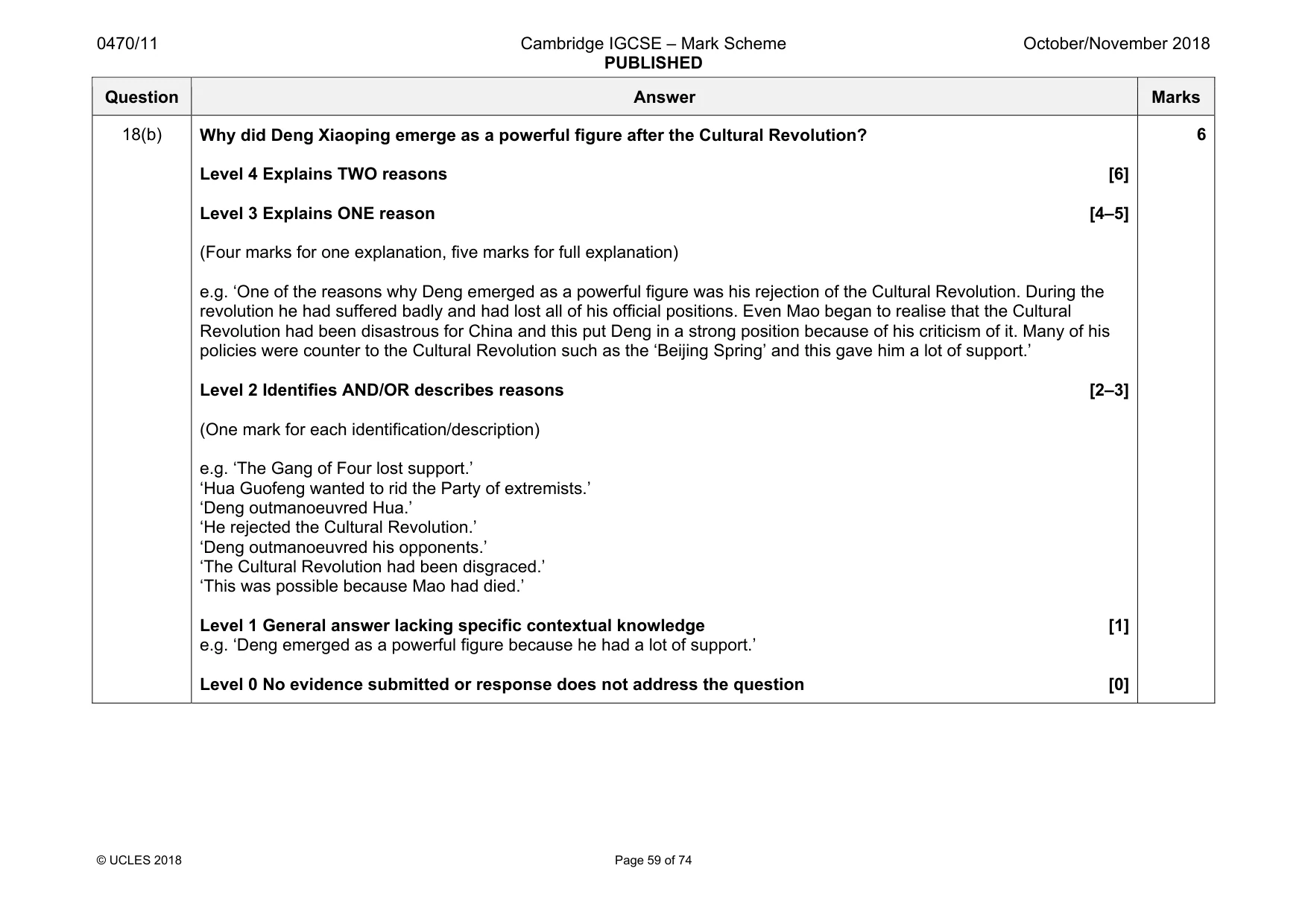 Mark scheme, page 59 of 74