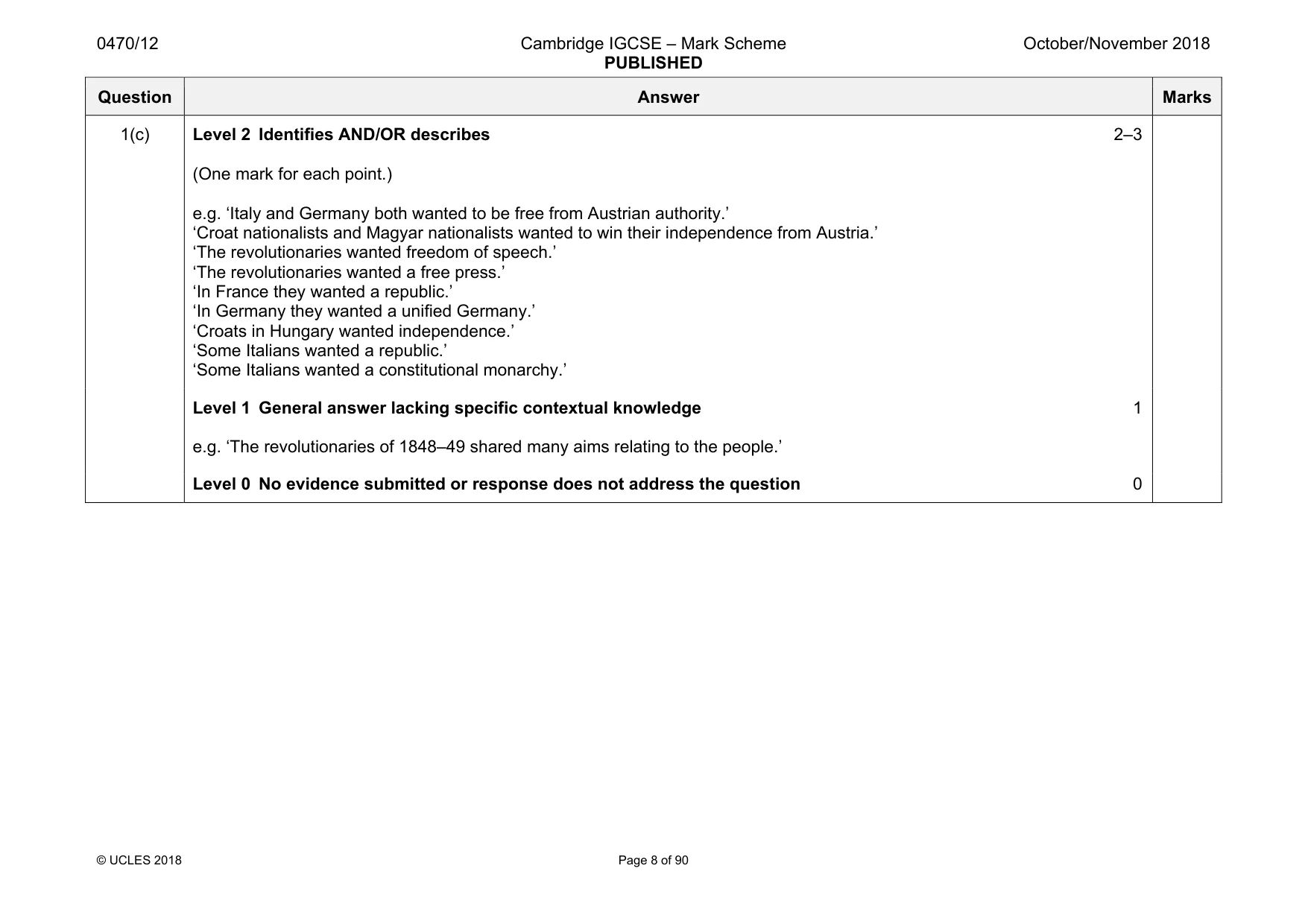 Mark scheme, page 8 of 90