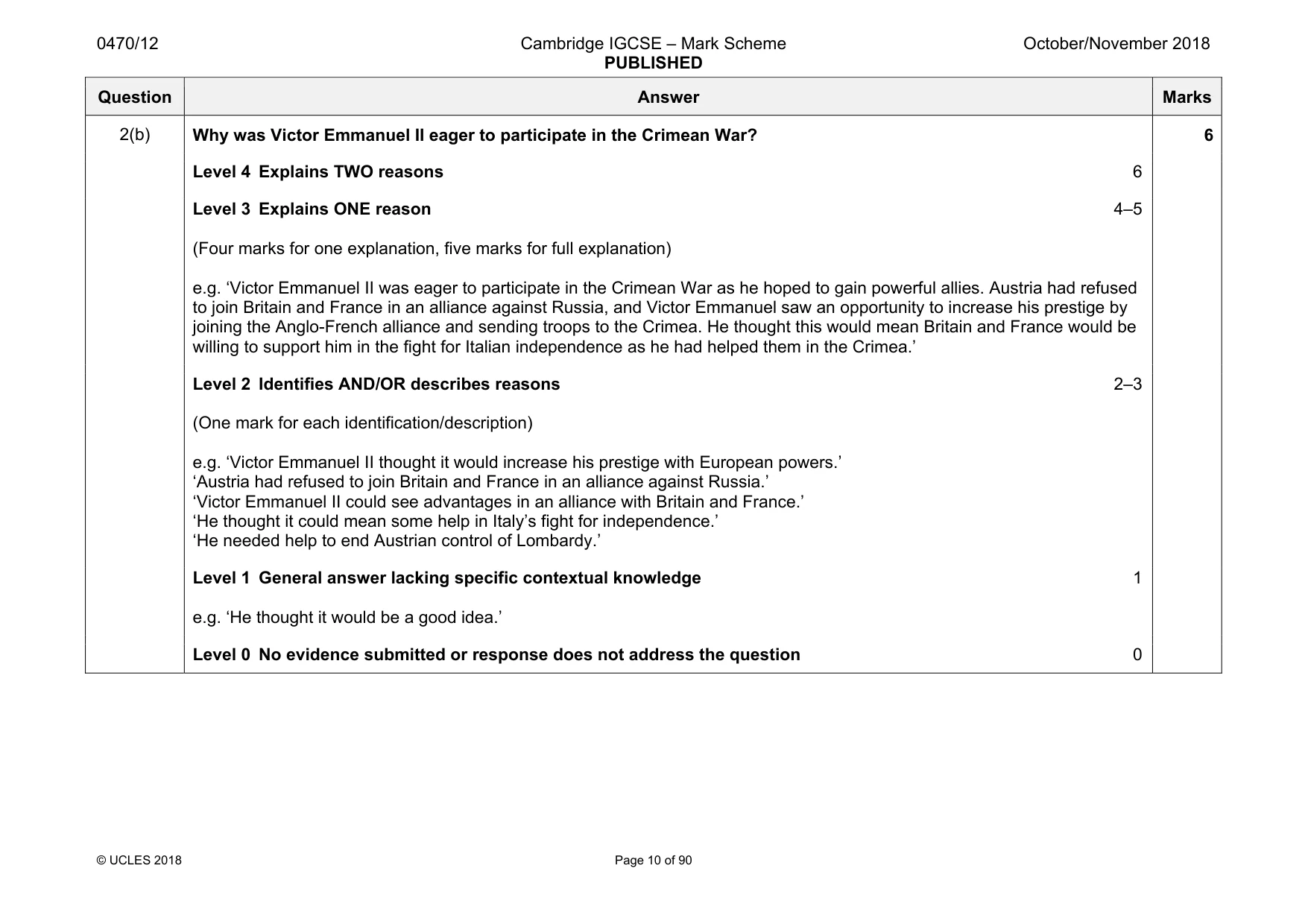 Mark scheme, page 10 of 90