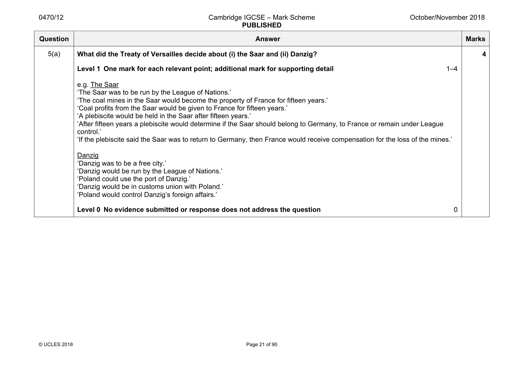 Mark scheme, page 21 of 90