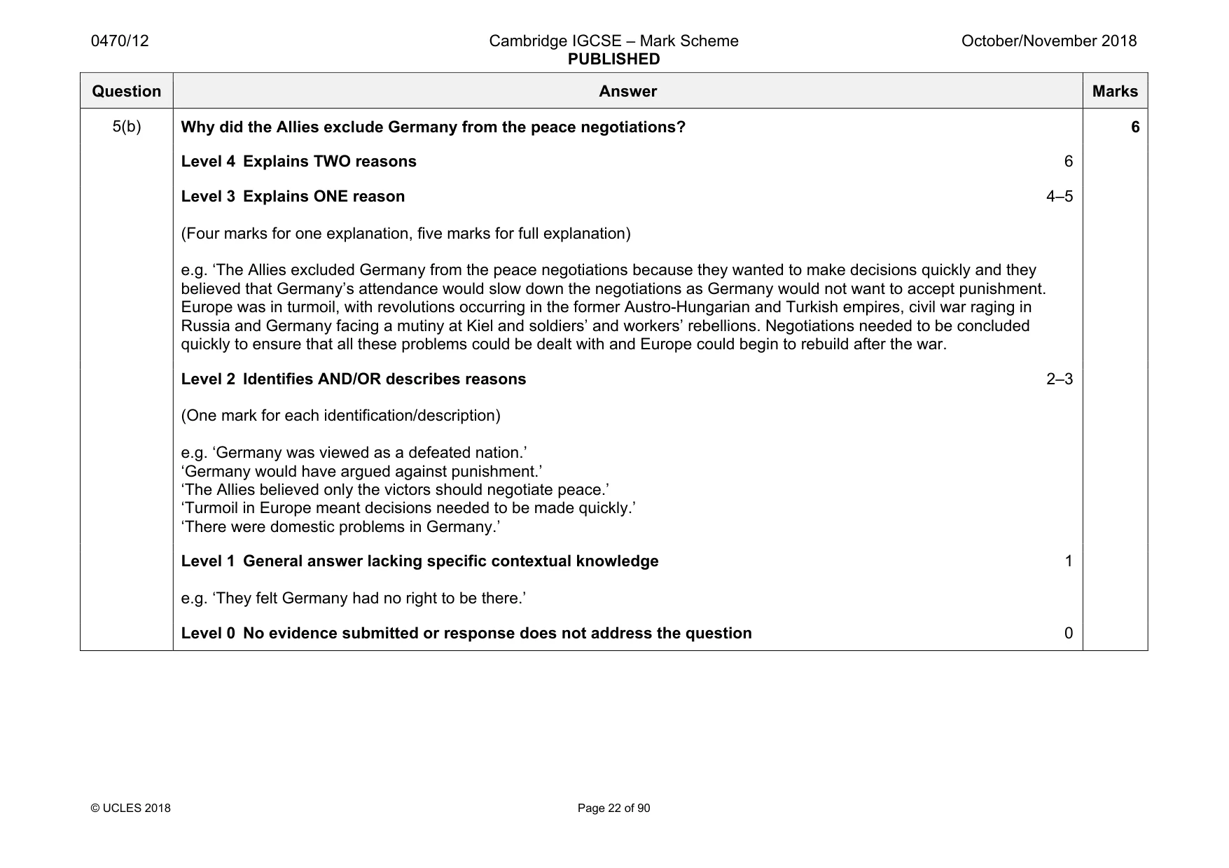 Mark scheme, page 22 of 90
