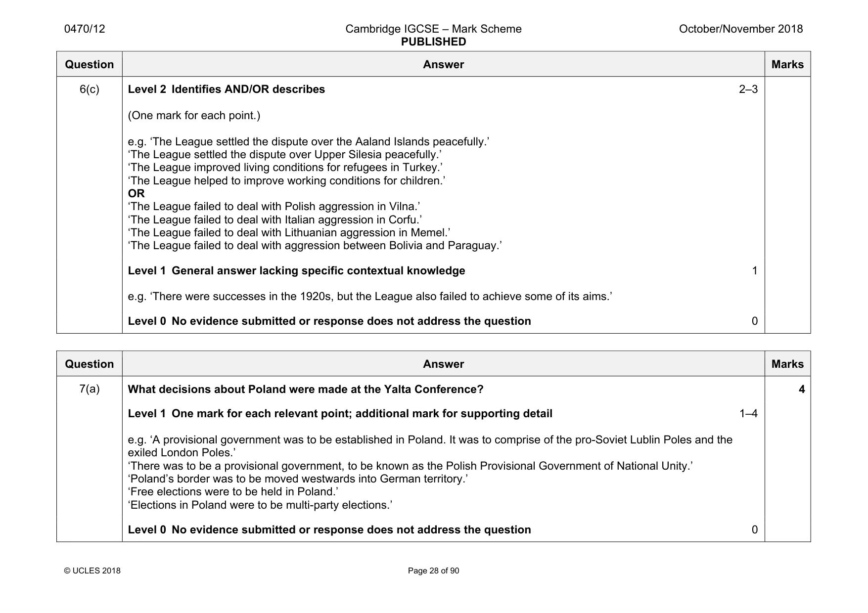 Mark scheme, page 28 of 90