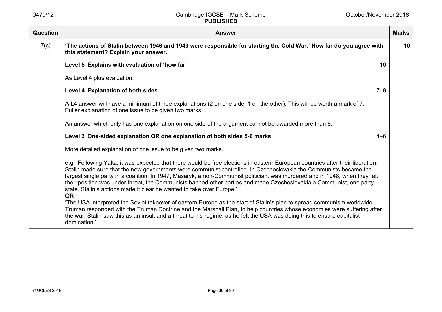 Mark scheme, page 30 of 90
