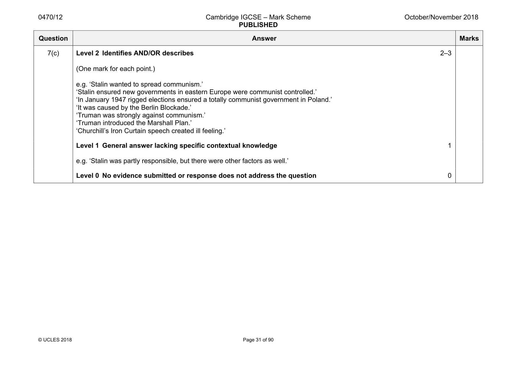 Mark scheme, page 31 of 90