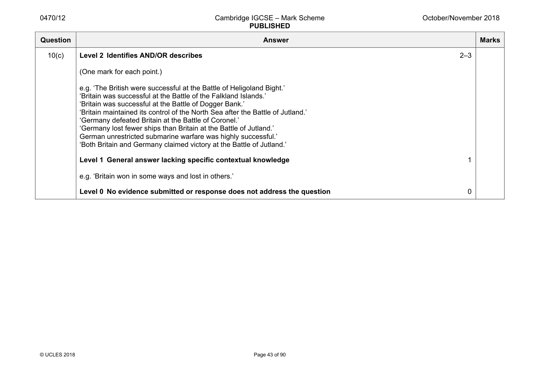 Mark scheme, page 43 of 90