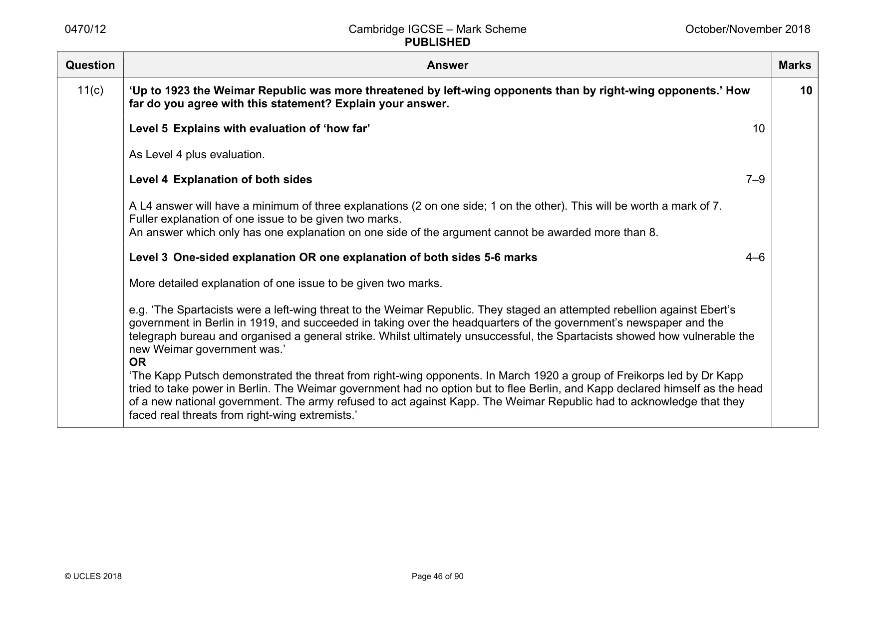 Mark scheme, page 46 of 90